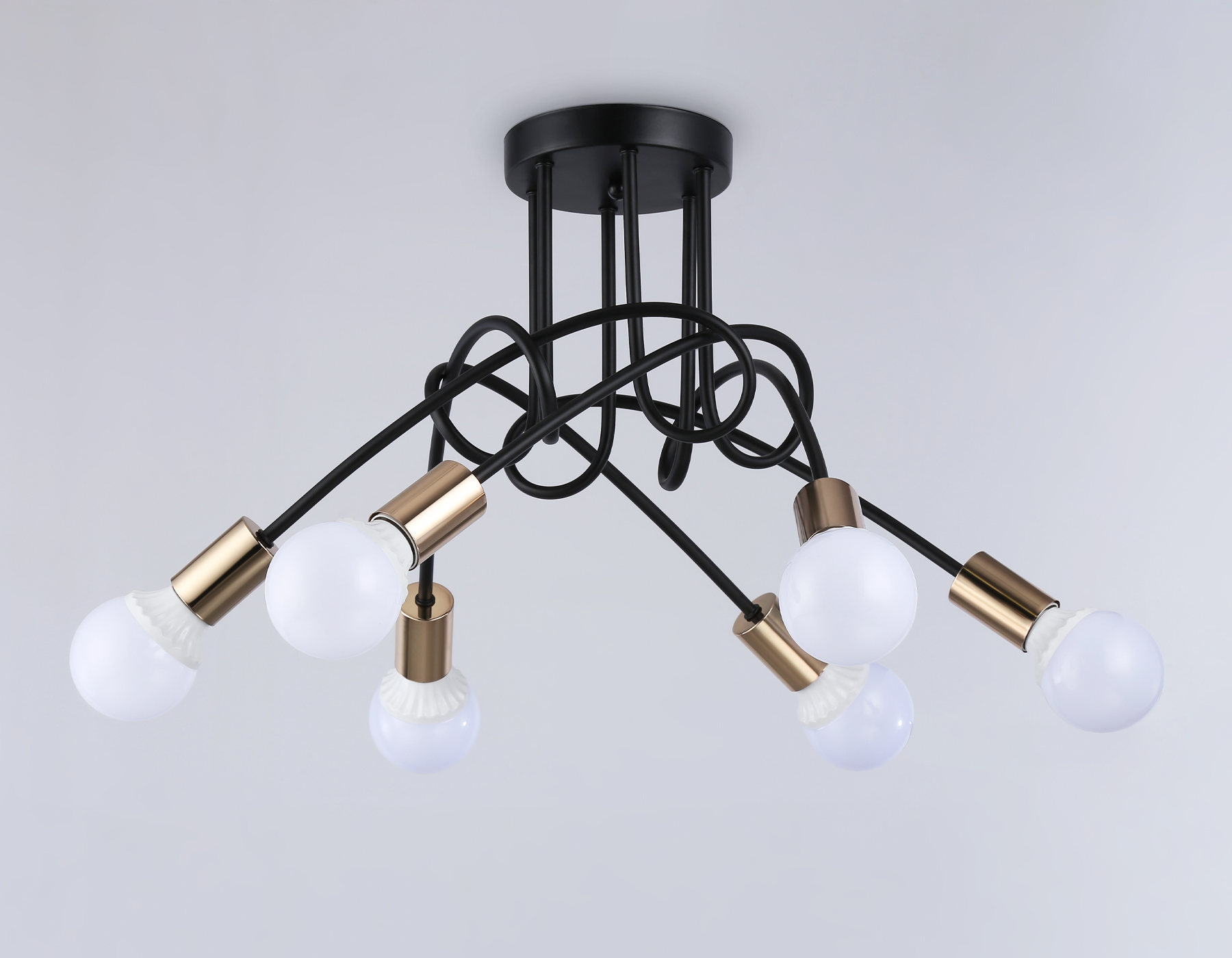 TR80419/6 BK/GD черный/золото E27/6 max 60W D690*370