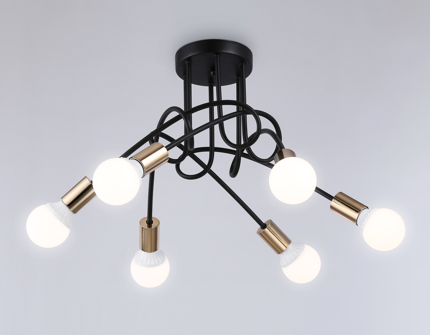 TR80419/6 BK/GD черный/золото E27/6 max 60W D690*370