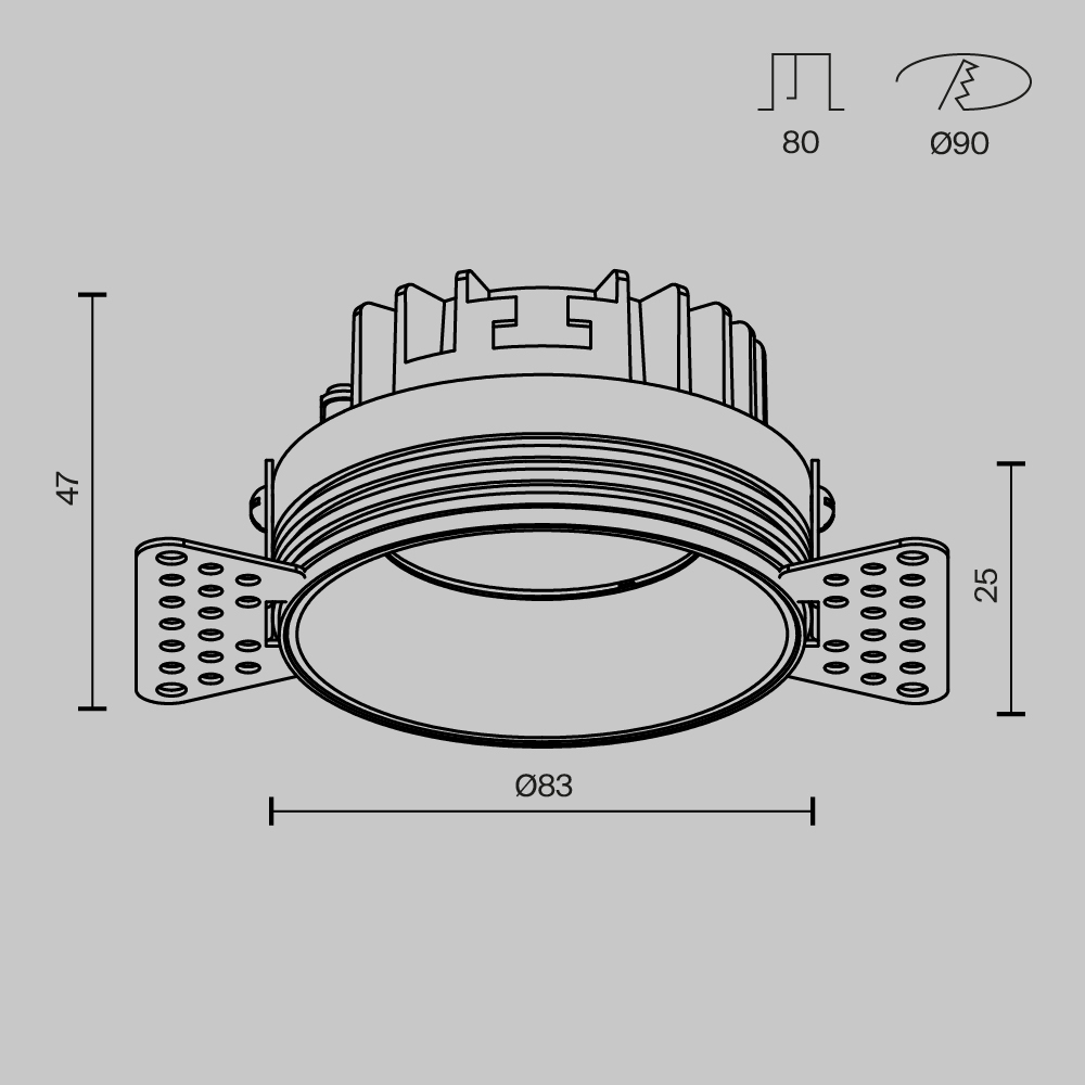 Встраиваемый светильник Technical DL055-8W3-4-6K-TRS-W