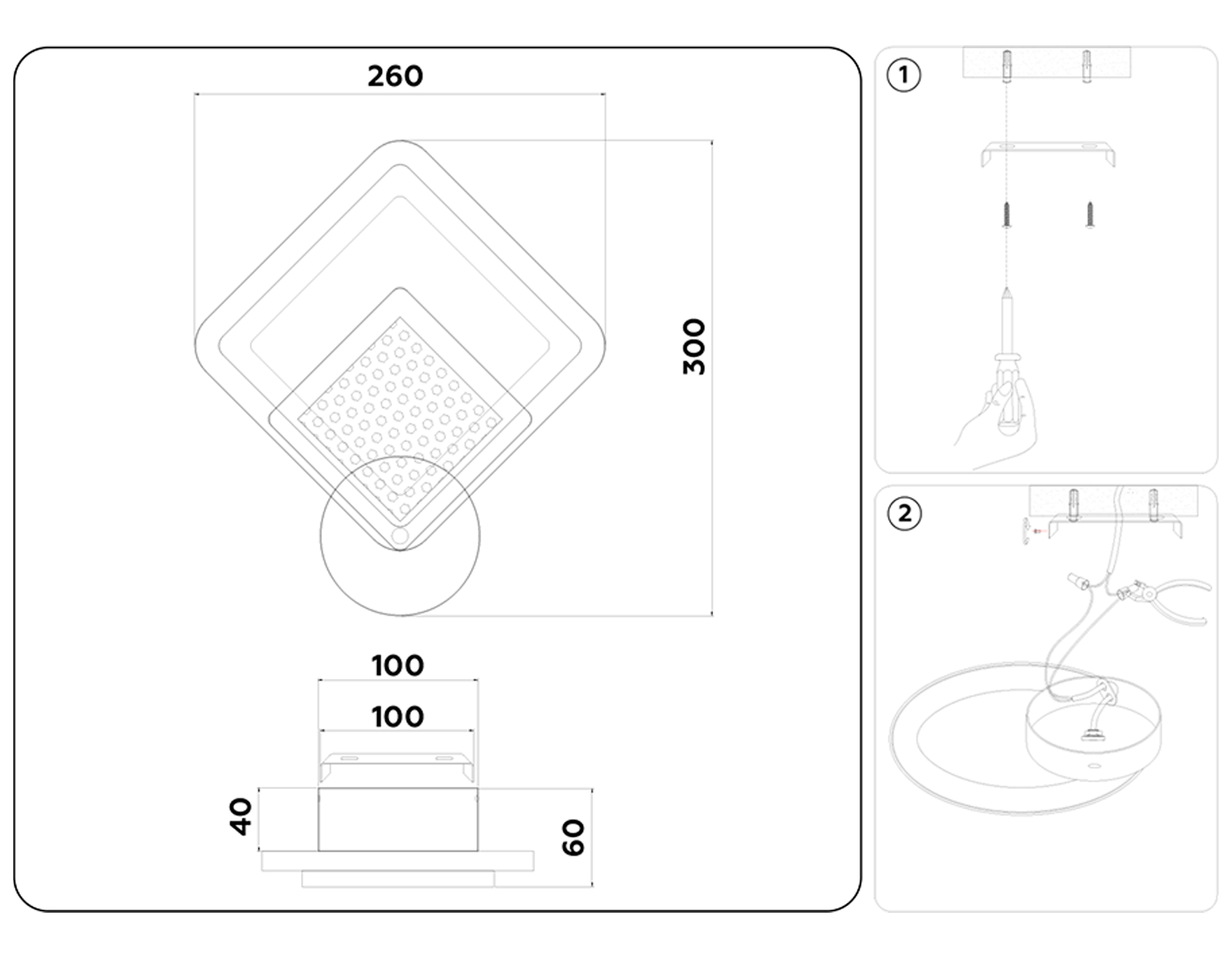 FA4284 WH белый 14W 260*300*60