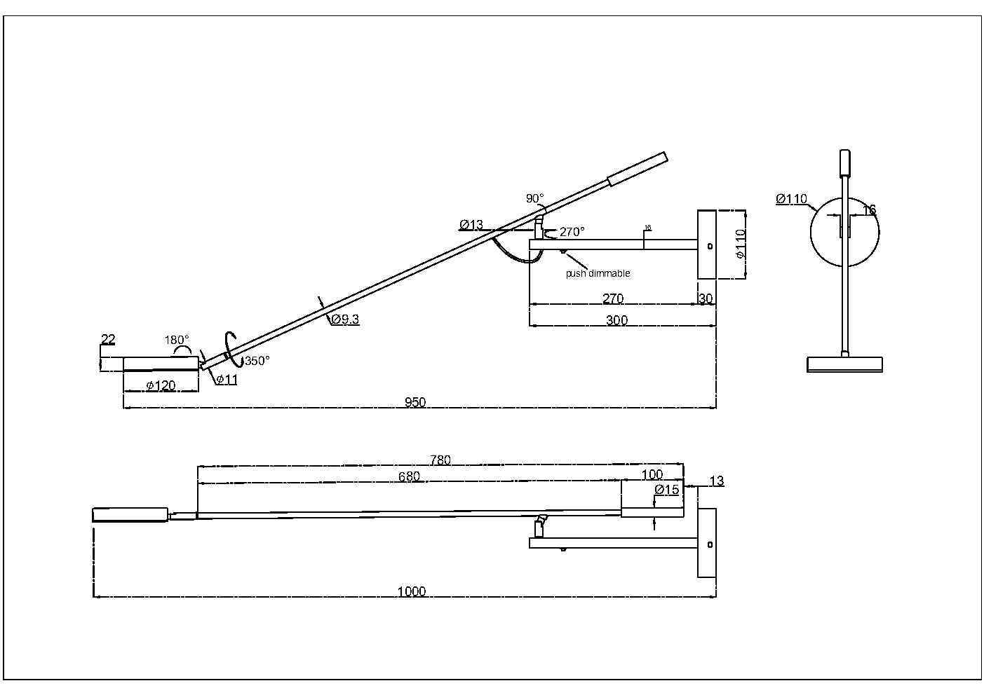 Настенный светильник (бра) Maytoni MOD070WL-L6B3K