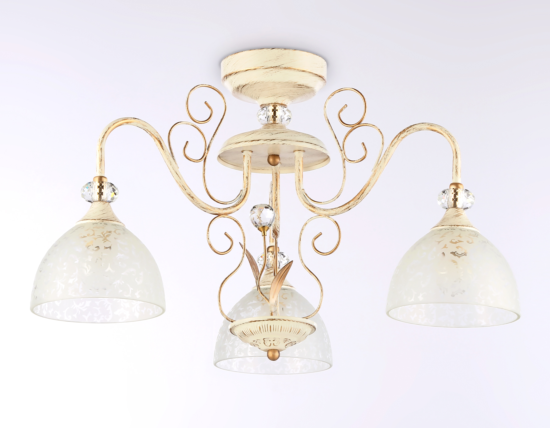 TR3055/3 BG/GD/FR бежевый/золото/белый матовый E27/3 max 40W D600*380