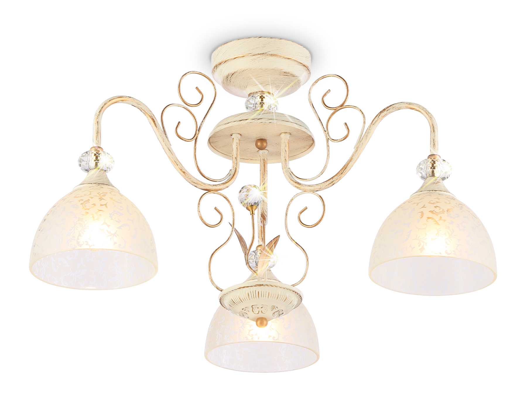 TR3055/3 BG/GD/FR бежевый/золото/белый матовый E27/3 max 40W D600*380