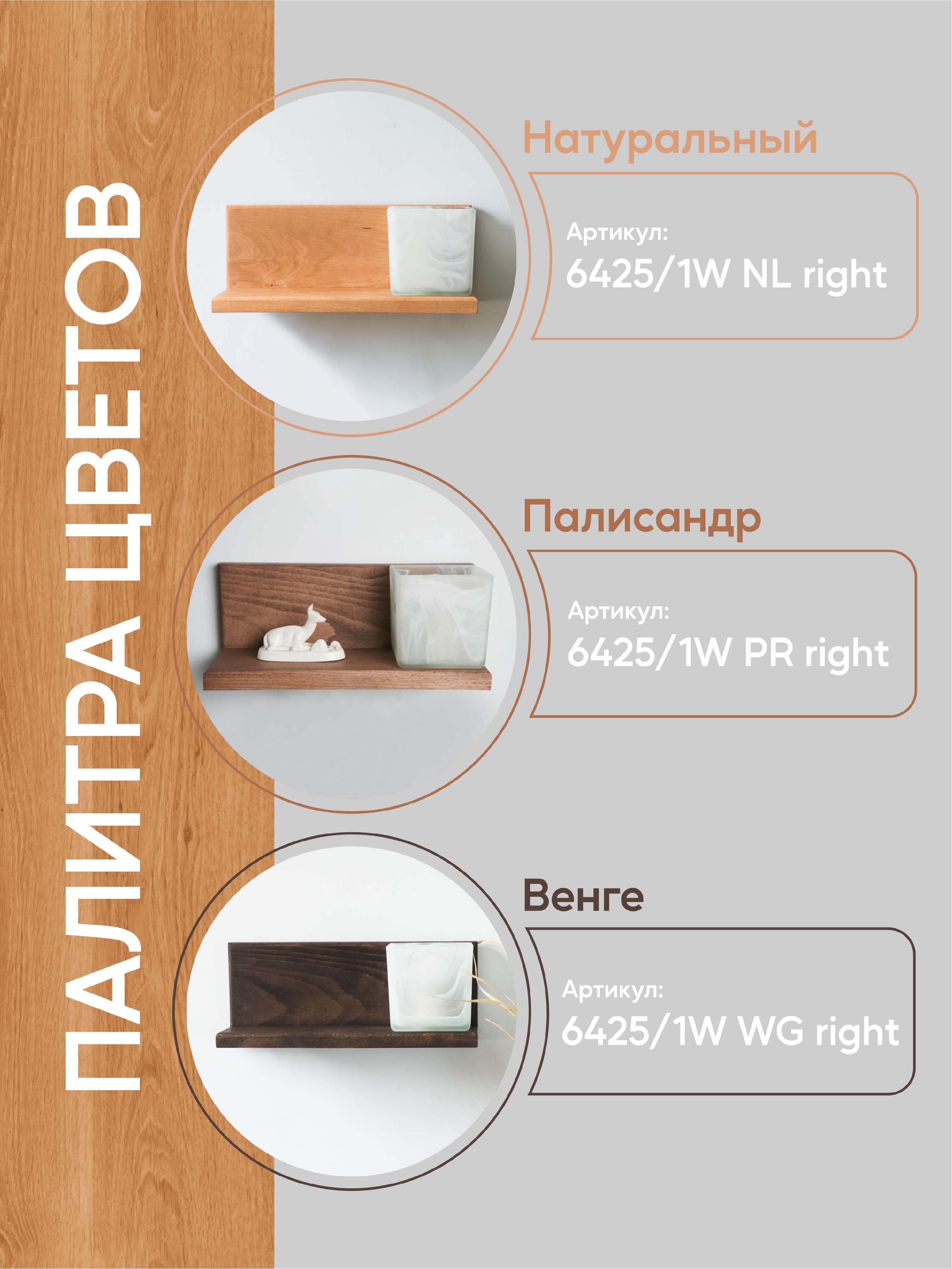 Настенный светильник 6425-Right-1W NL 000031283