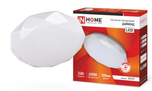 Светильник светодиодный серии DECO 24Вт 230В 6500К 1560лм 300мм ДАЙМОНД IN HOME