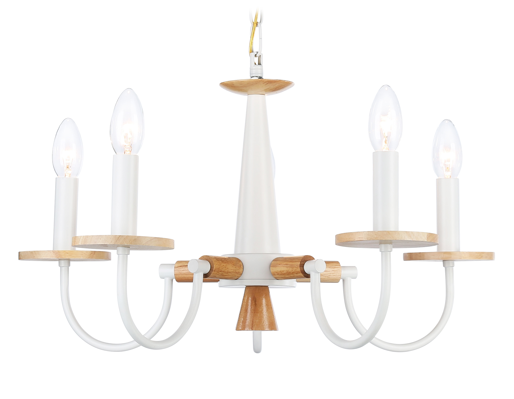 TR9592/5 WH/LW белый/светлое дерево E14/5 max 40W D555*660