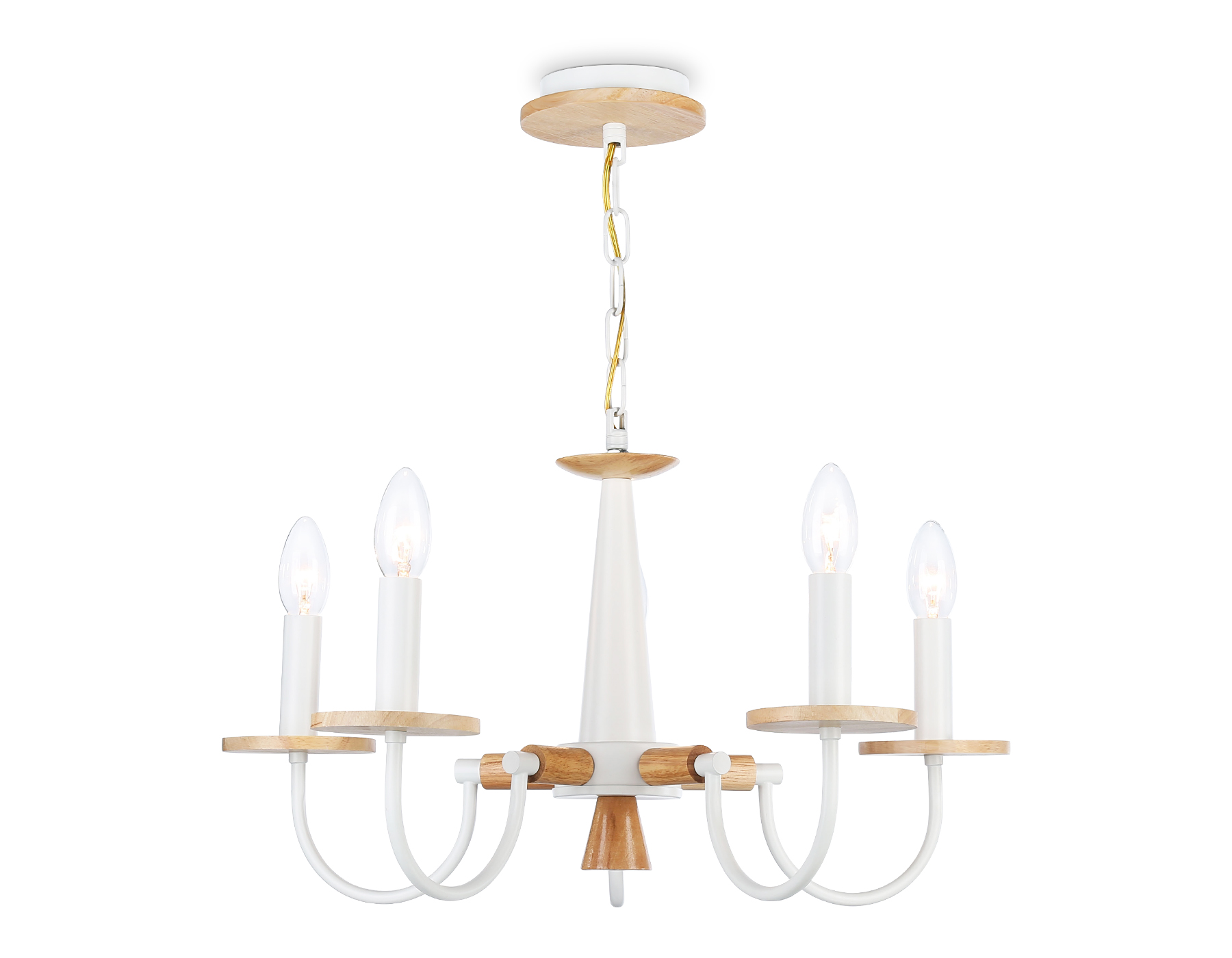 TR9592/5 WH/LW белый/светлое дерево E14/5 max 40W D555*660