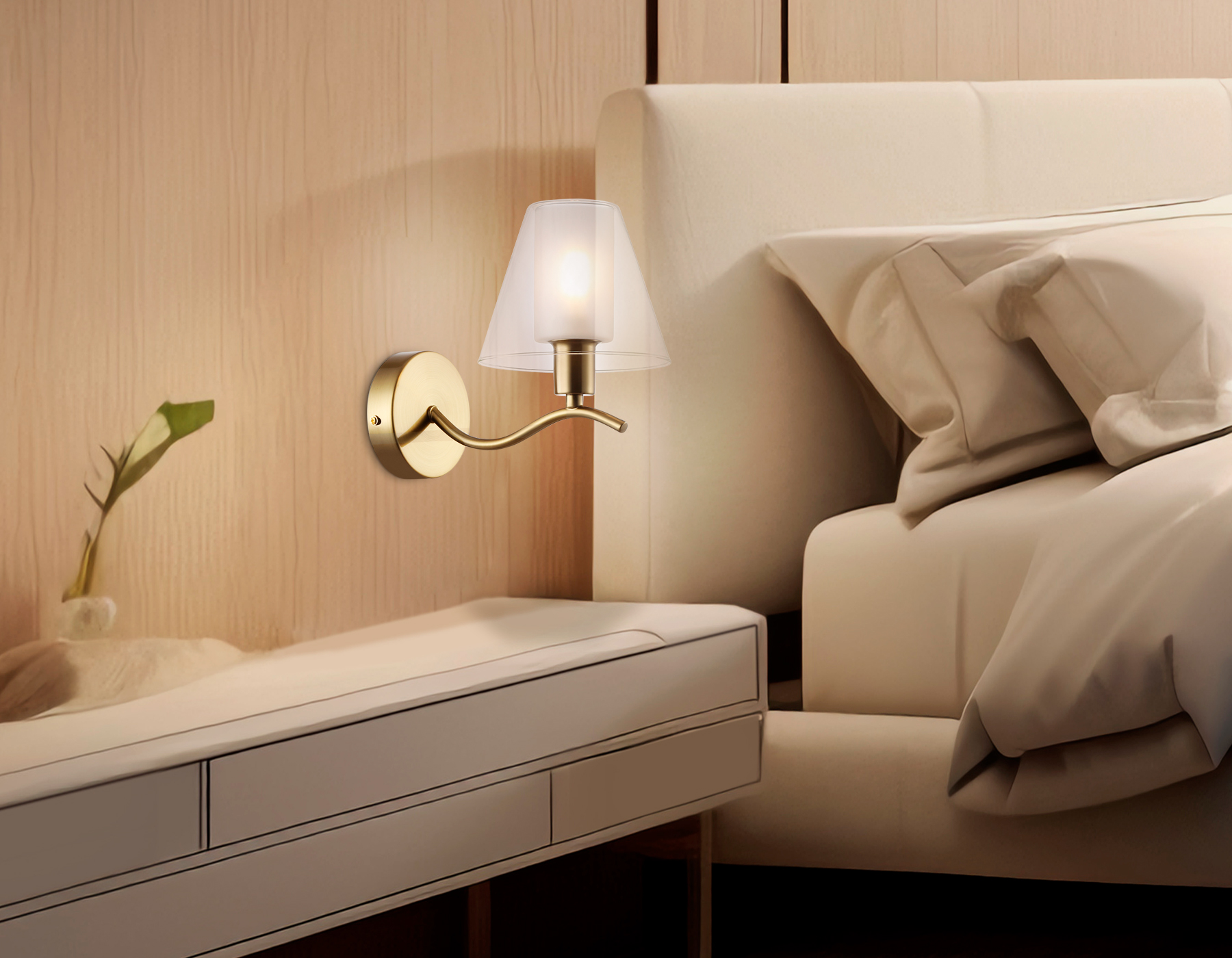 LH57095 BS/FR латунь/белый матовый E14 max 40W 230*140*200