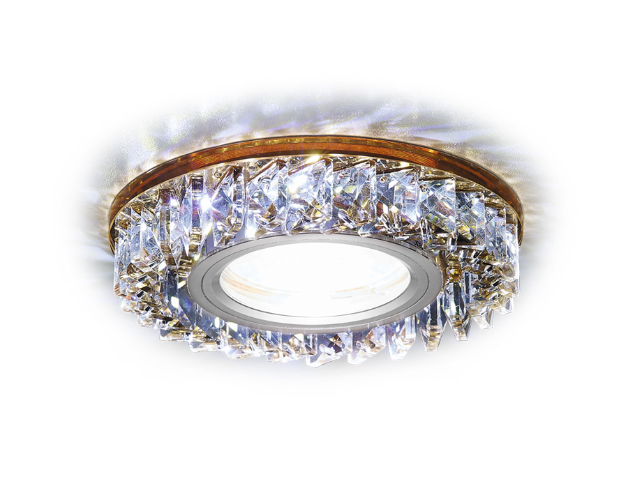 S255 BR хром/коричневый хрусталь/MR16+3W(LED WHITE)