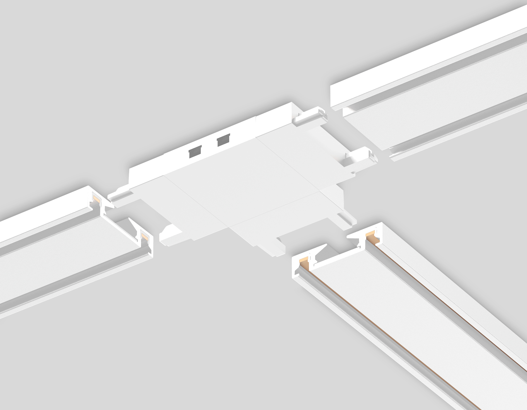 GV1118 WH белый T-образный коннектор для накладного шинопровода 46*36*6