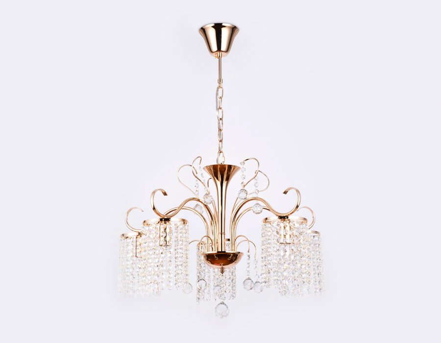 TR4507/5 GD/CL золото/прозрачный E14/5 max 40W D610*720