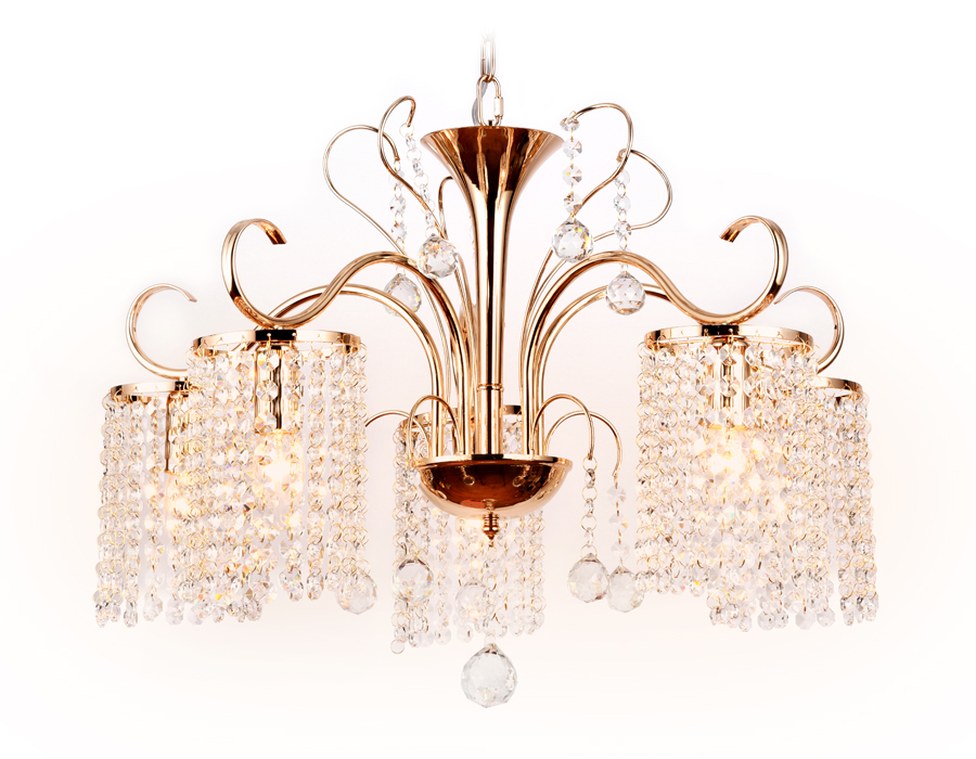 TR4507/5 GD/CL золото/прозрачный E14/5 max 40W D610*720