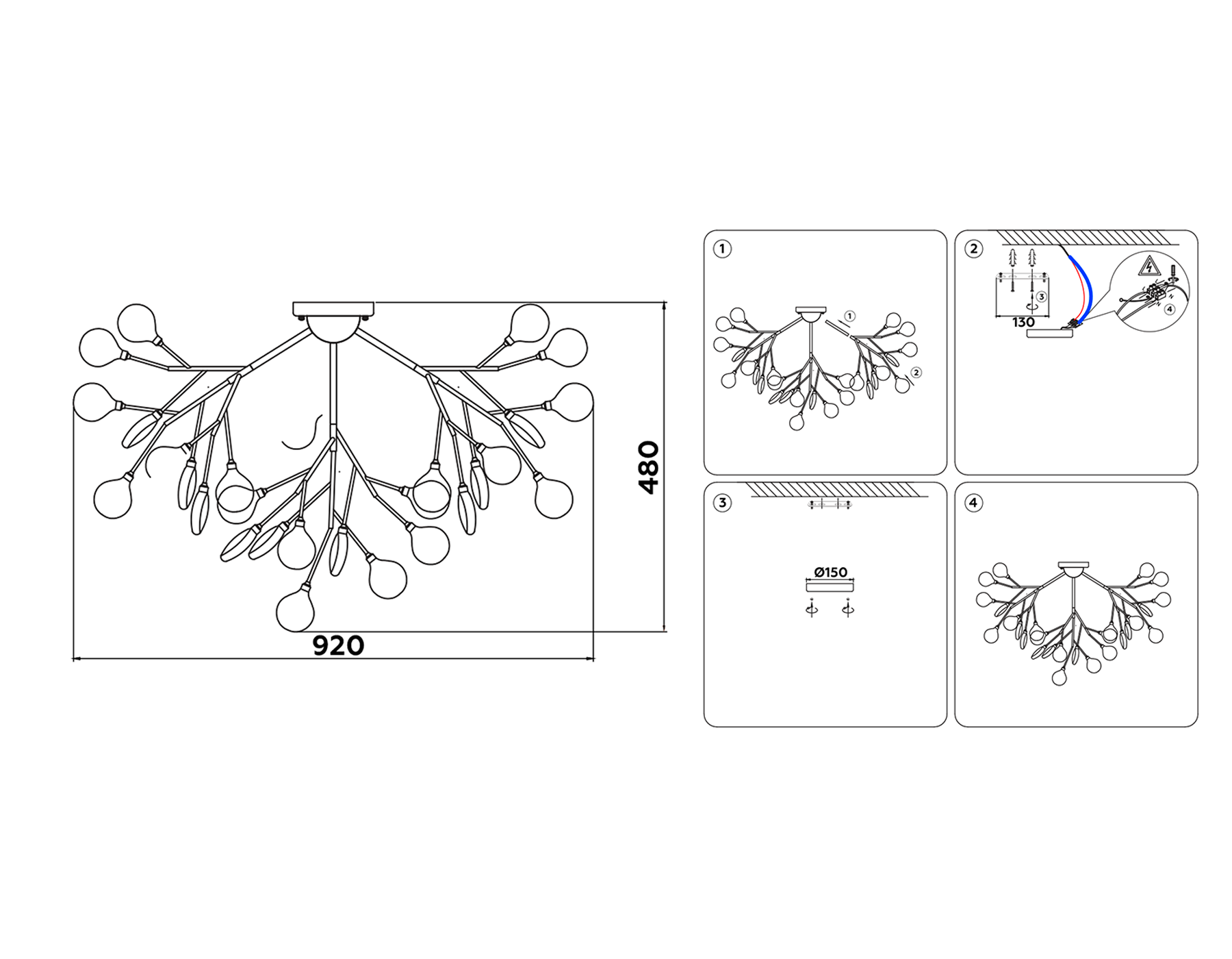 TR3018/36 WH/FR белый/матовый G4/36 max 20W D920*480