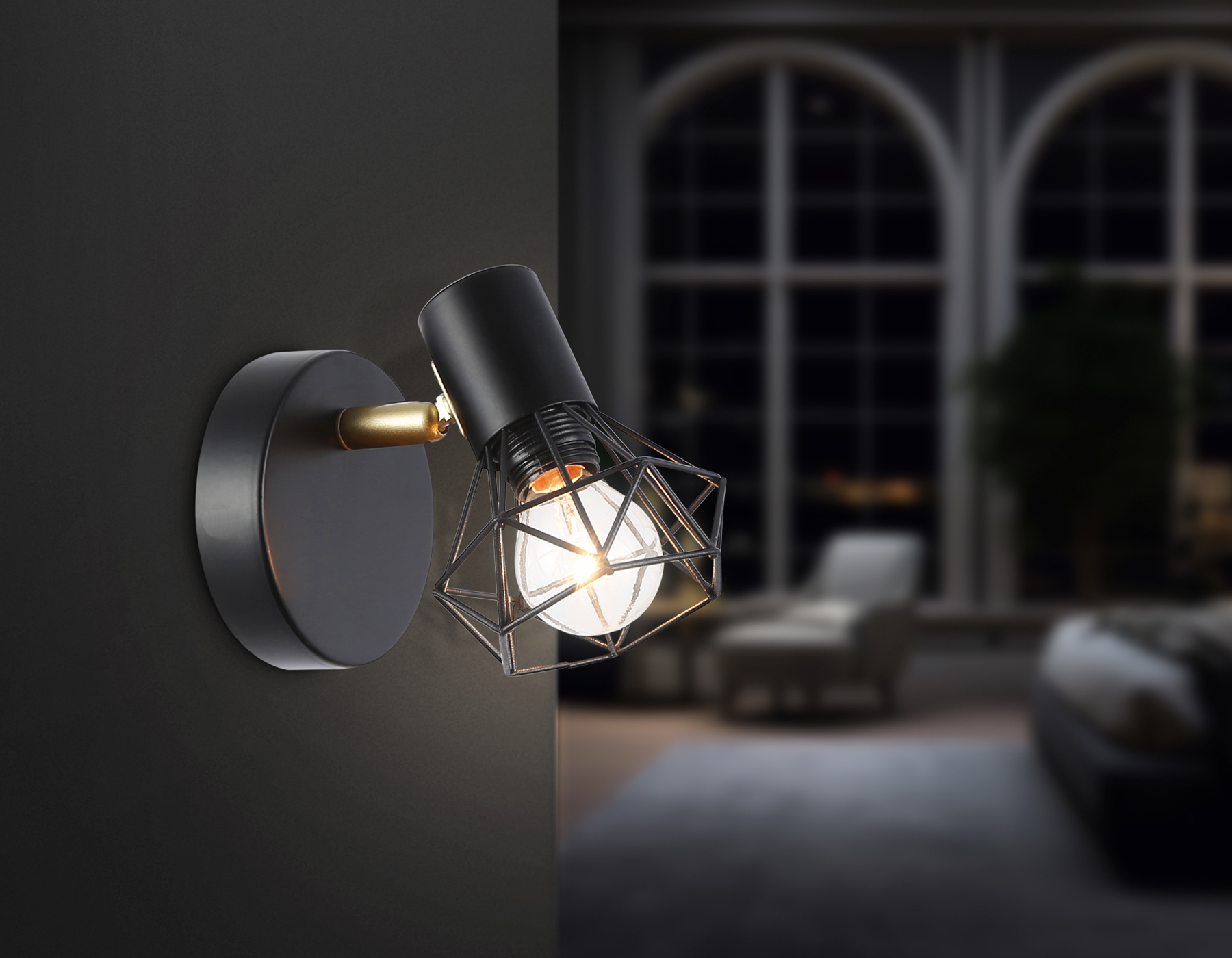 TR8655 BK/GD черный/золото E14 max 60W 170*100*140