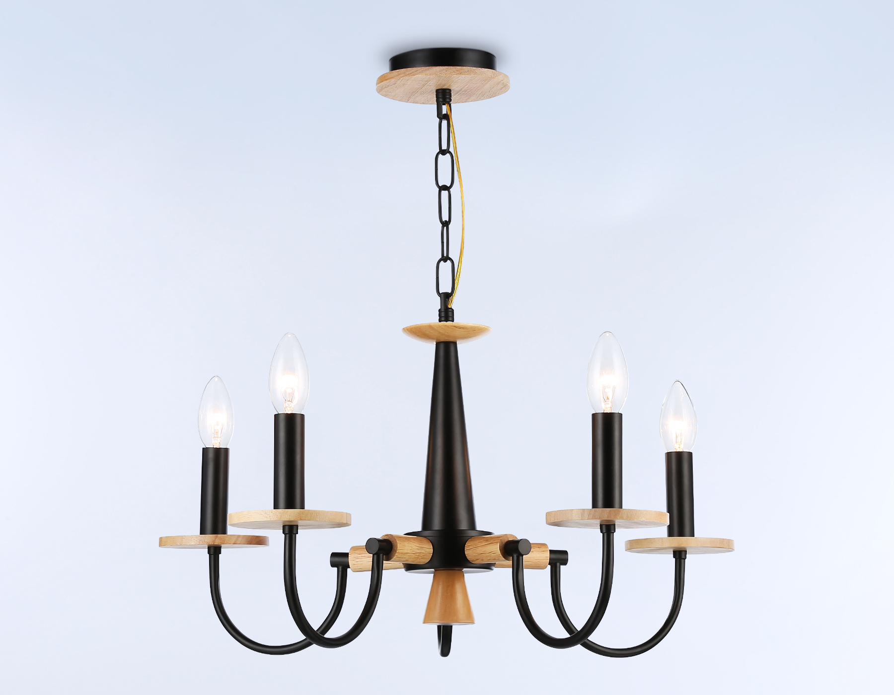 TR9593/5 BK/LW черный/светлое дерево E14/5 max 40W D555*660