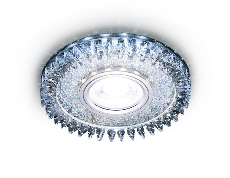 S389 CH хром/прозрачный хрусталь/MR16+3W(LED COLD)