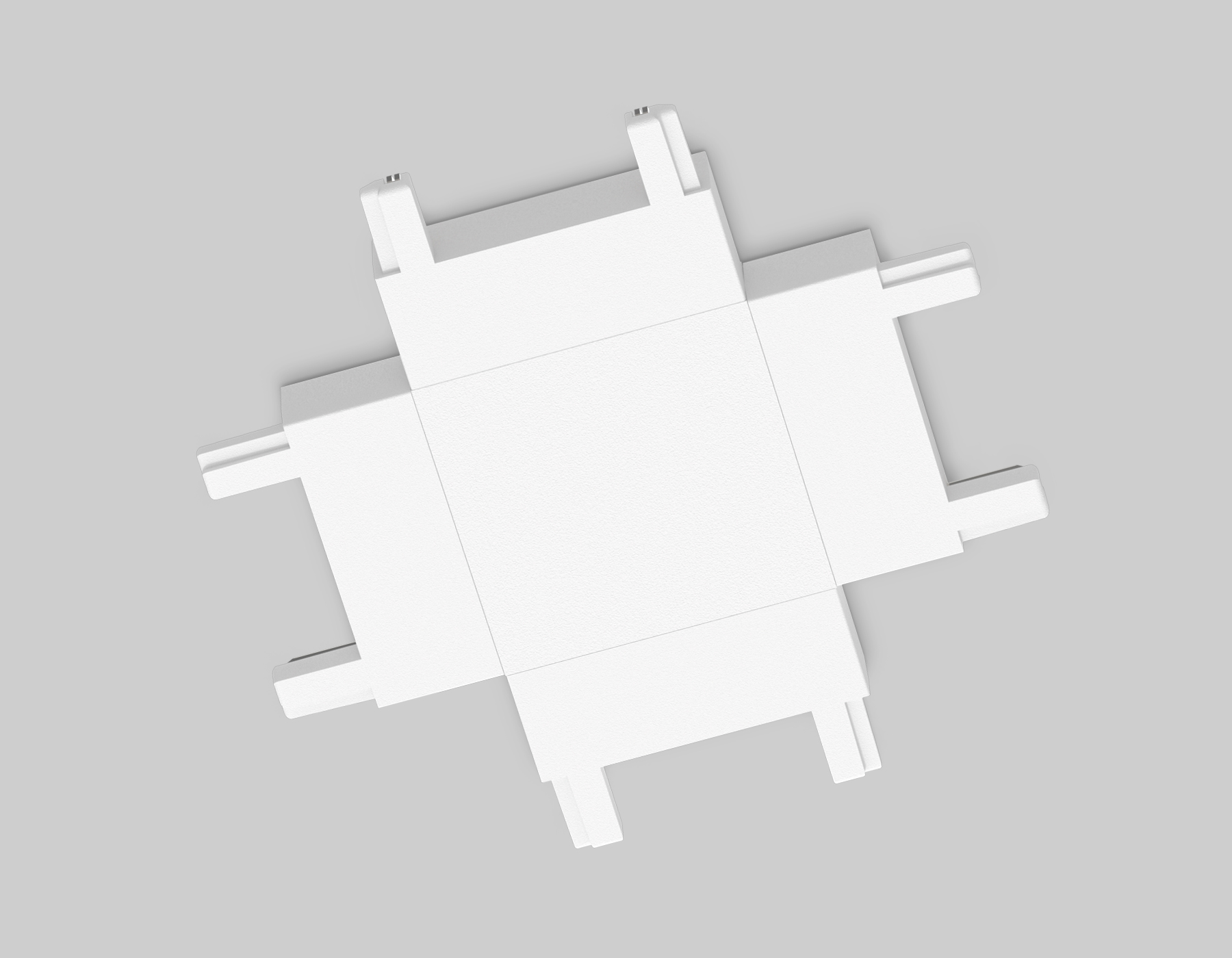 GV1124 WH белый X-образный коннектор для накладного шинопровода 46*46*6