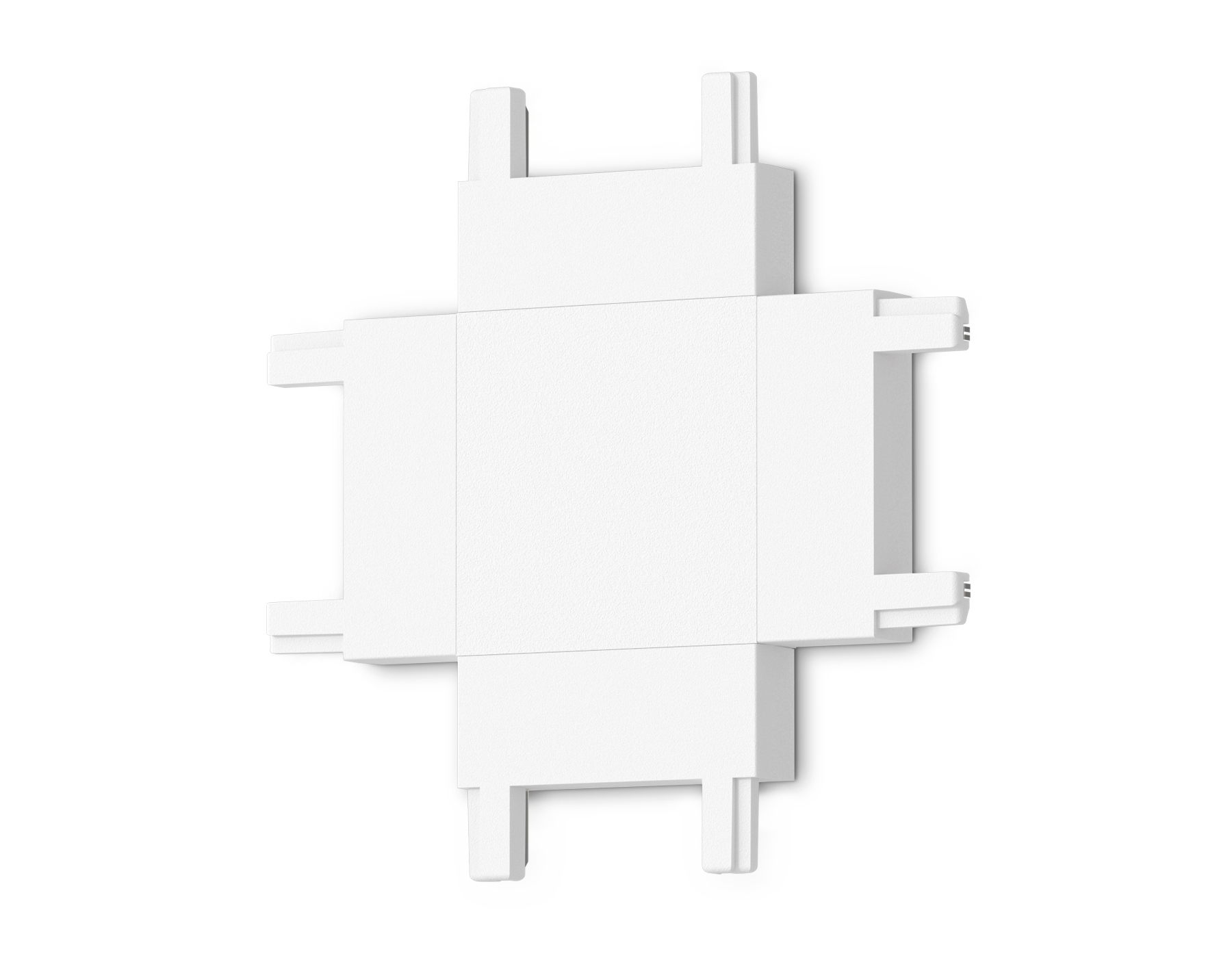 GV1124 WH белый X-образный коннектор для накладного шинопровода 46*46*6