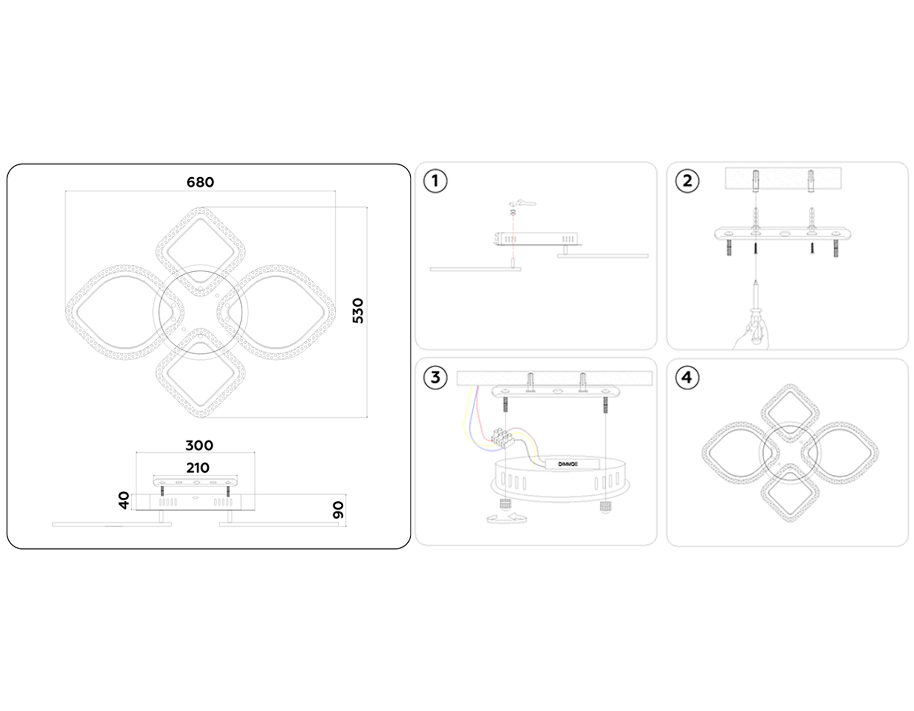 FA5149 GD золото 77W 680*630*90 (ПДУ РАДИО 2.4)