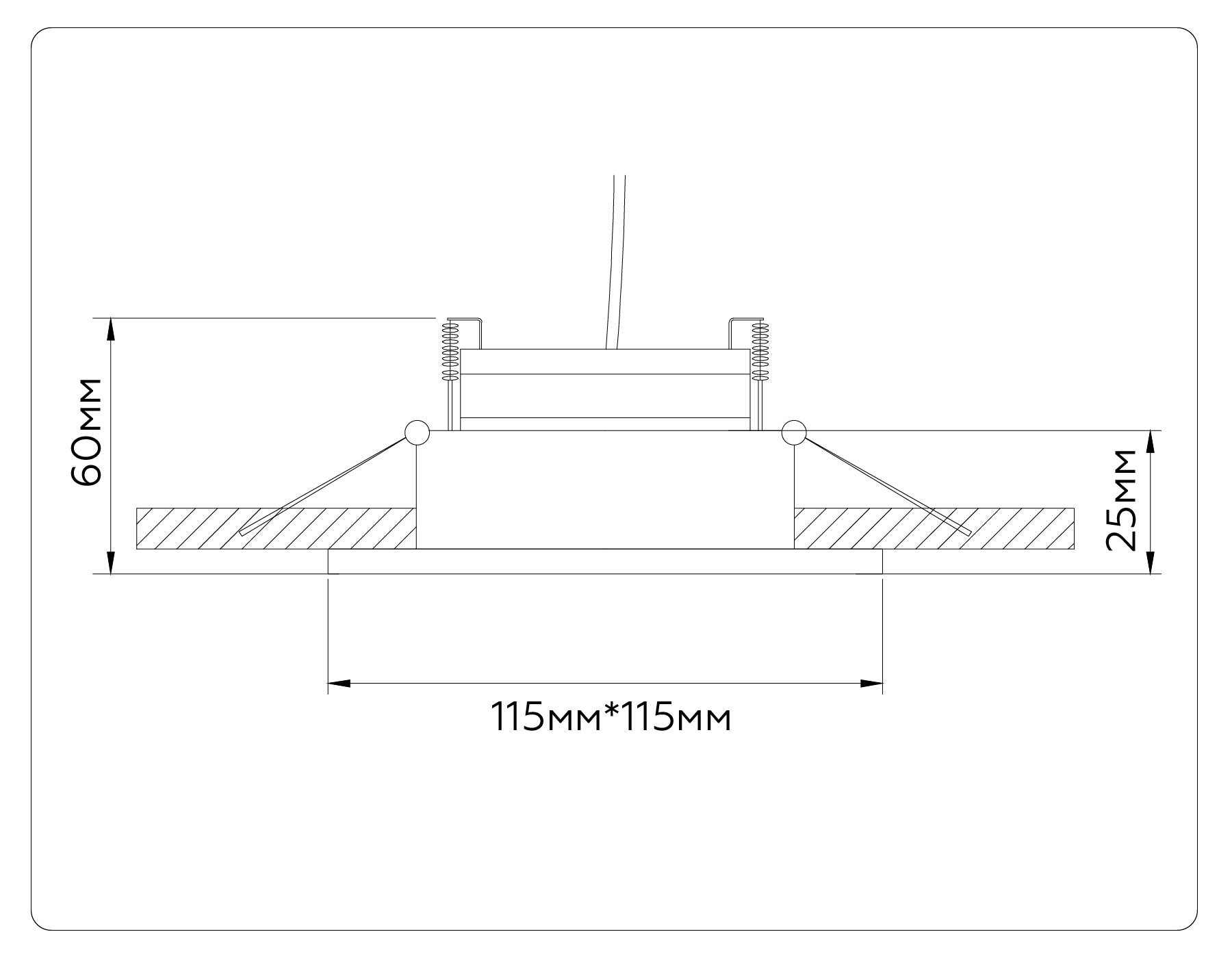 TN52342 SBK/GBK черный песок/черный глянец GX53 max 12W 115*115*25