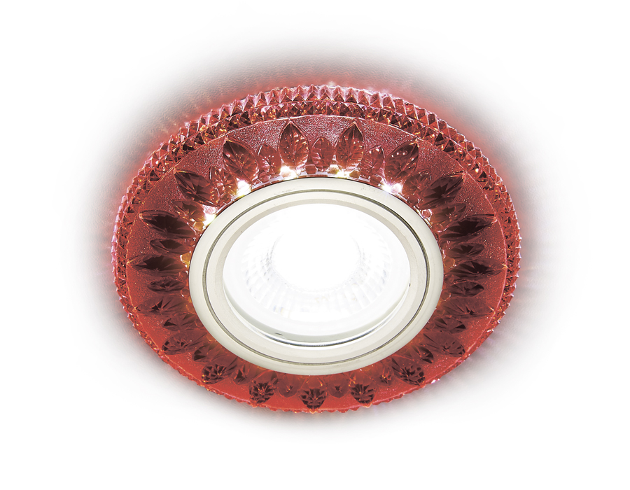 S305 RD хром/красный хрусталь/MR16+3W(LED COLD)