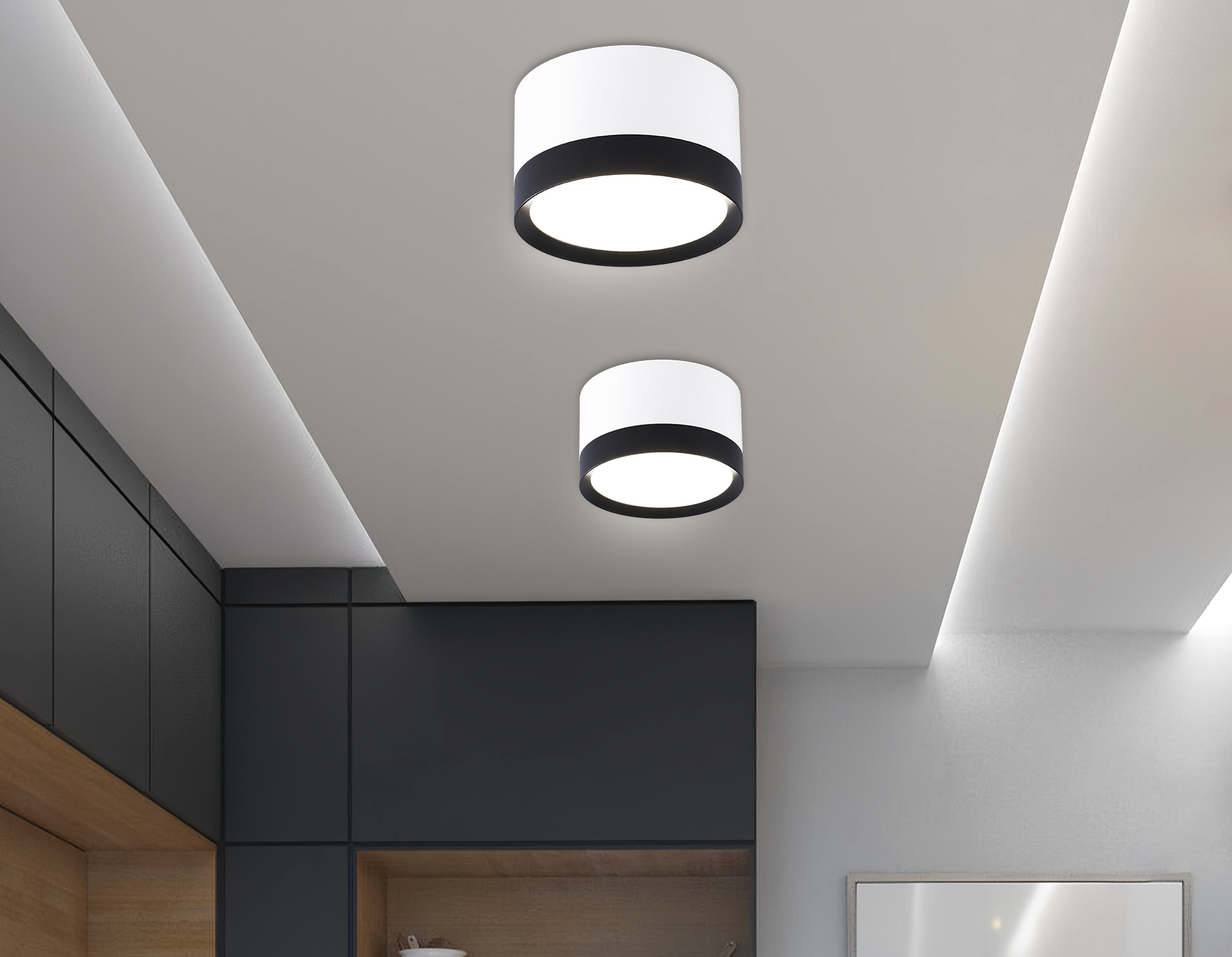 TN52353 WH/BK белый/черный GX53 max 12W D82*50