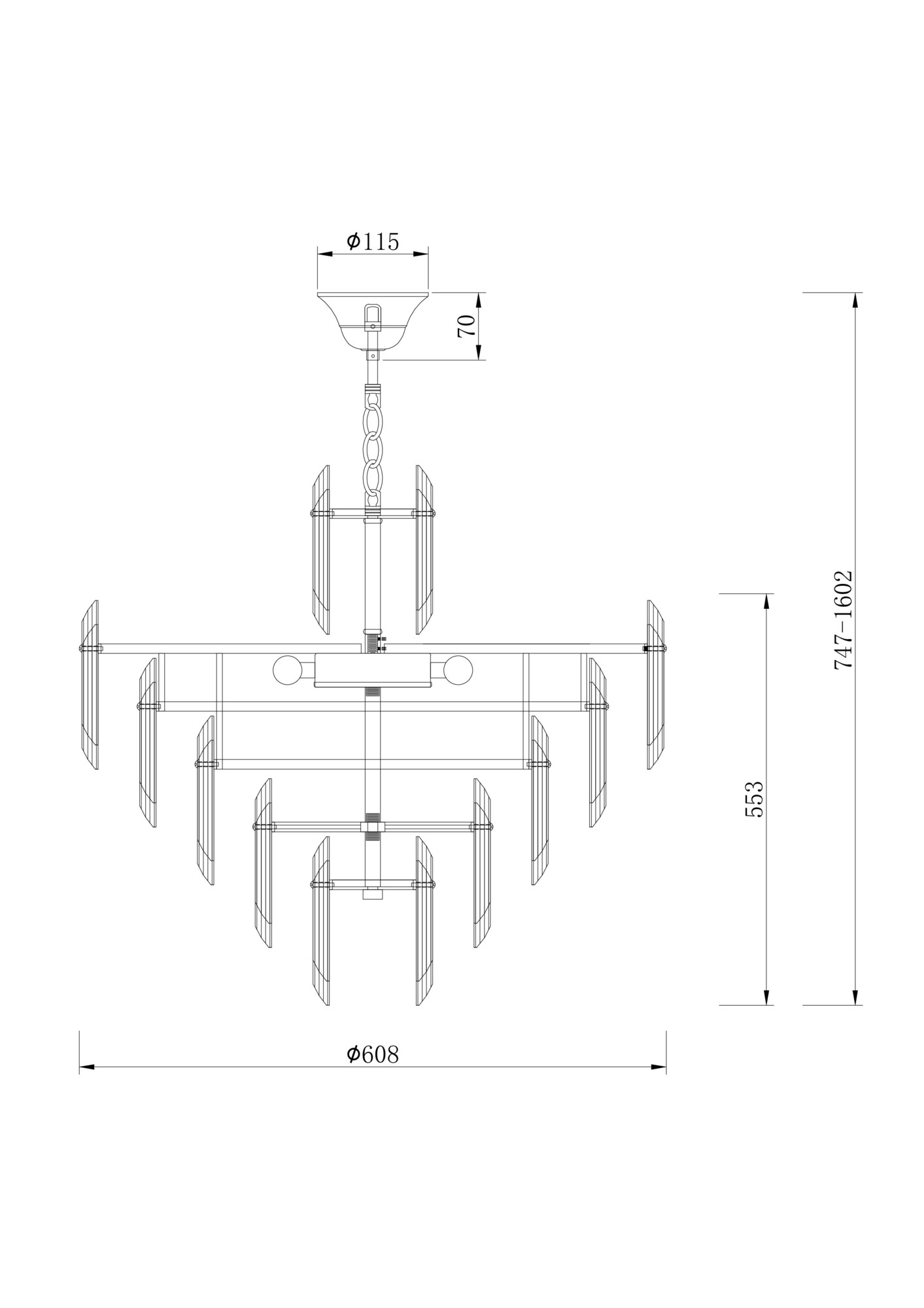 Подвесной светильник Maytoni DIA200PL-08G