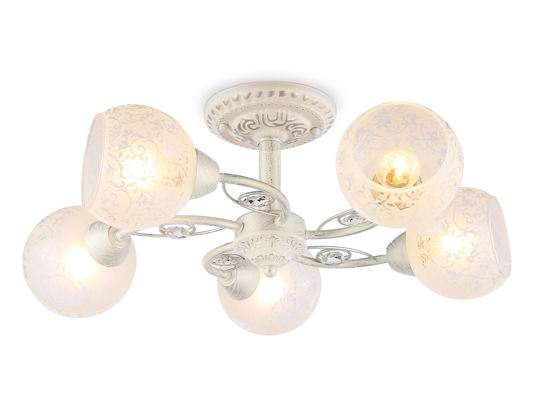 TR3062/5 WH/SL/FR белый/серебро/белый матовый E27/5 max 40W D615*245