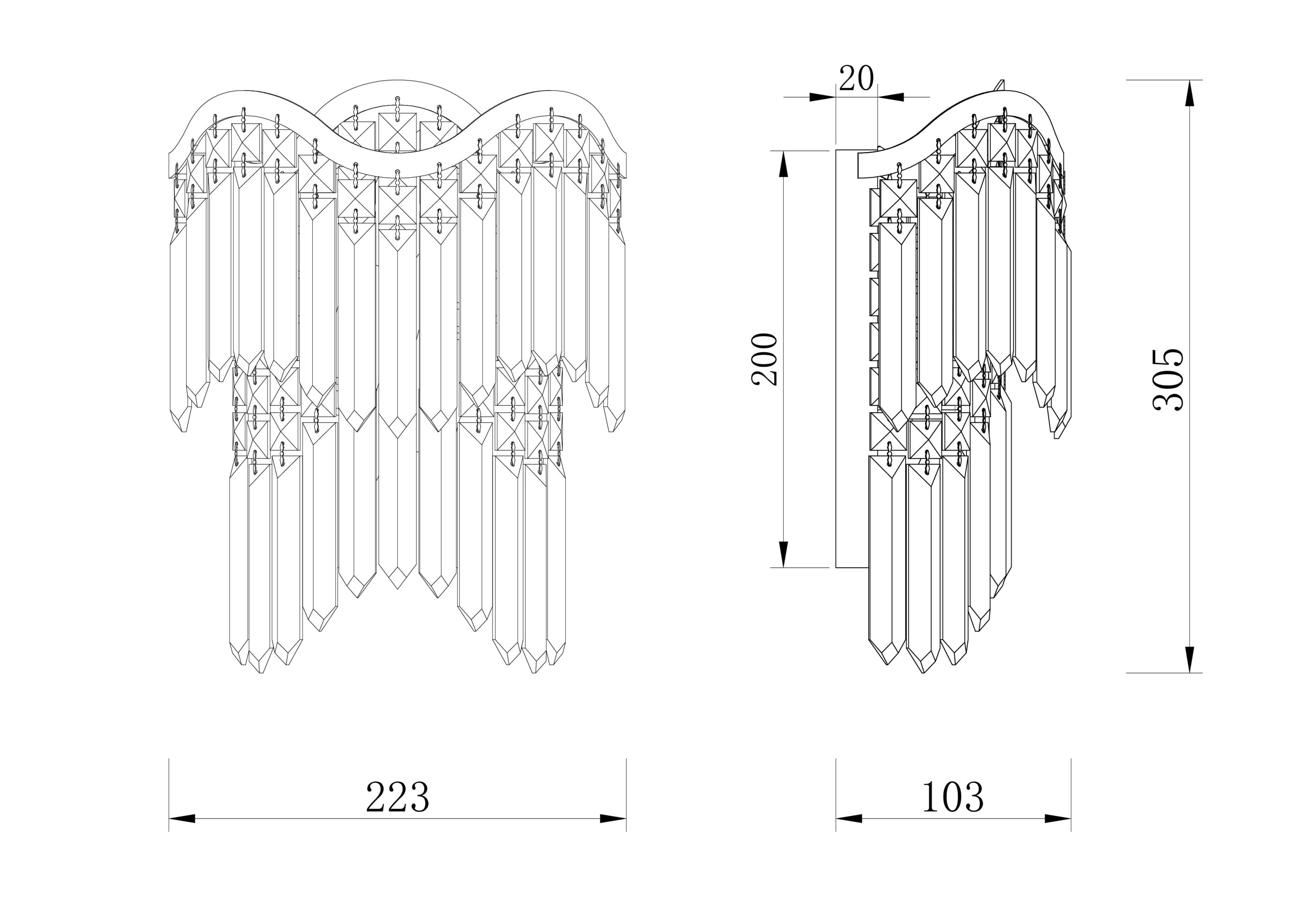 Настенный светильник (бра) Maytoni DIA201WL-02G