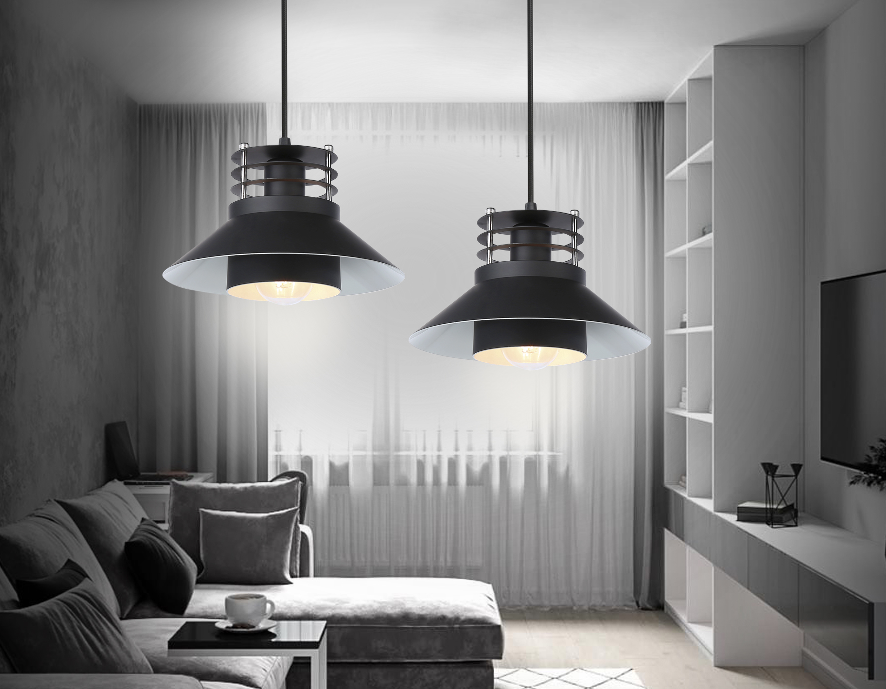 TR8172 BK черный E27 max 40W D203*940