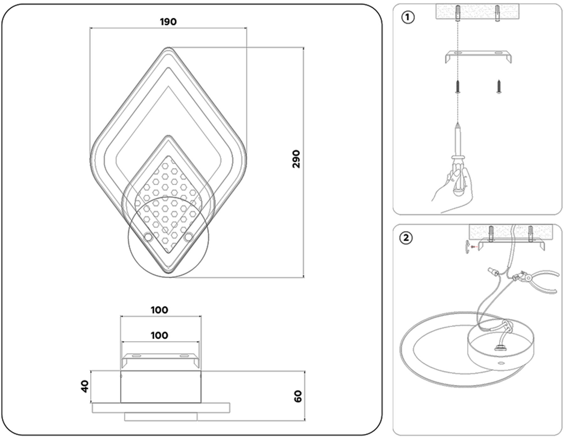FA4289 WH белый 3000K/4200K/6400K 21W 290*190*60