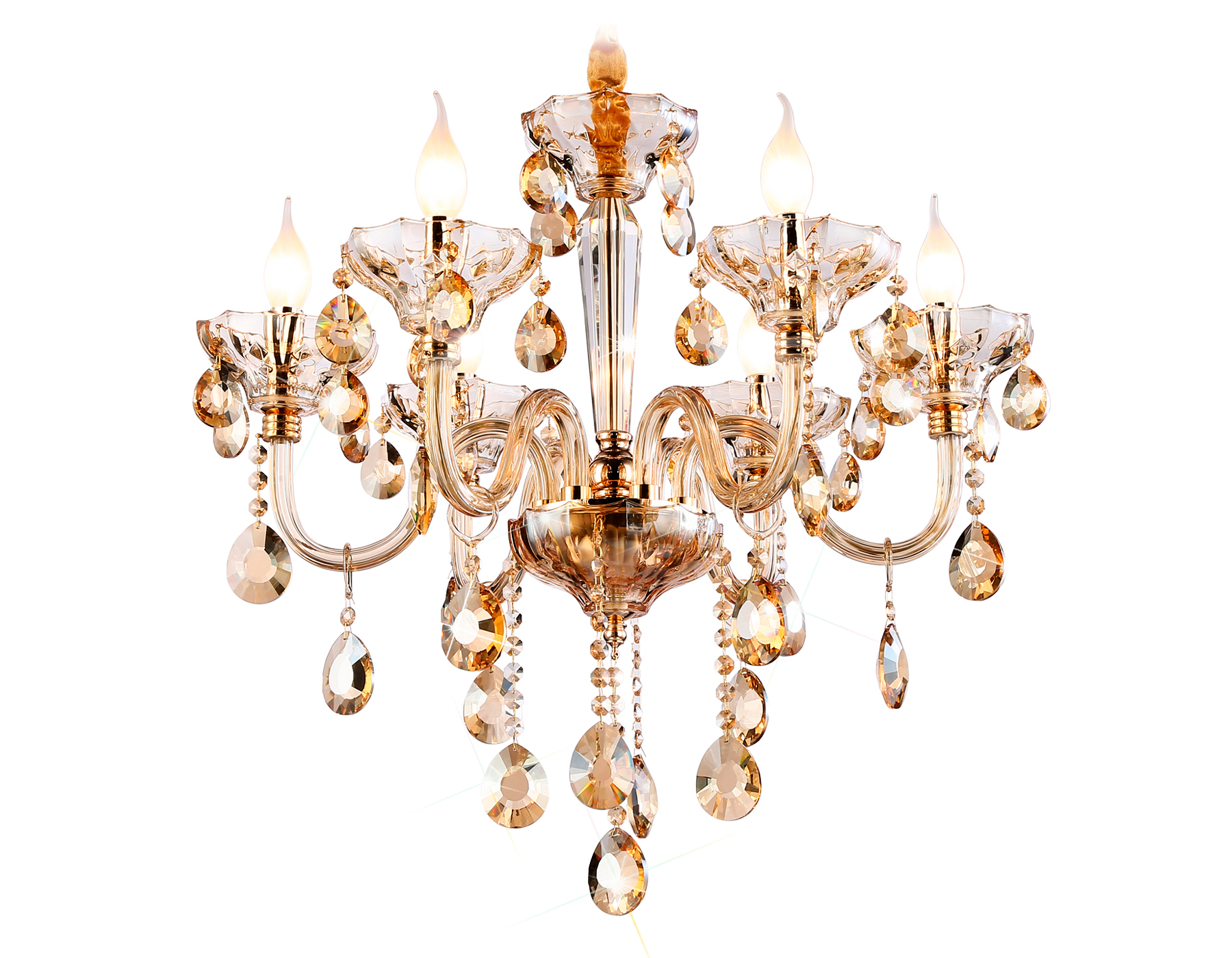 TR4901/6 GD/TI золото/янтарь E14/6 max 40W D663*598