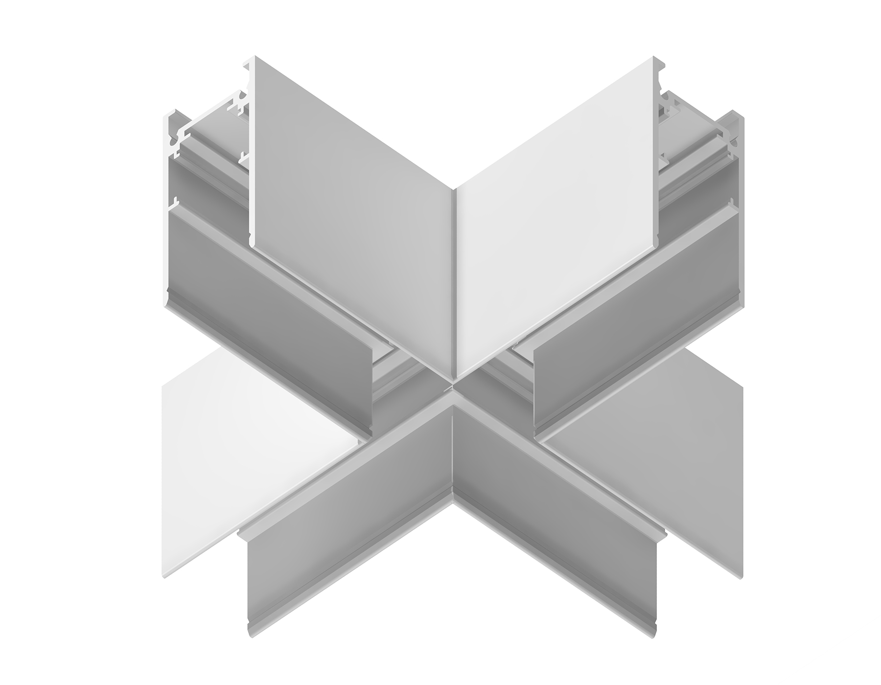 GL3375 WH белый коннектор X-образный для накладного шинопровода 170*170*53.7