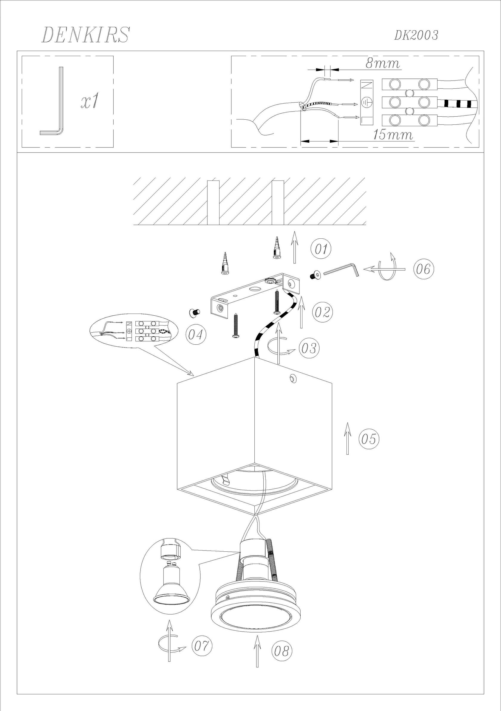 DK2003-WH Светильник накладной IP 20, 50 Вт, GU10, белый, алюминий