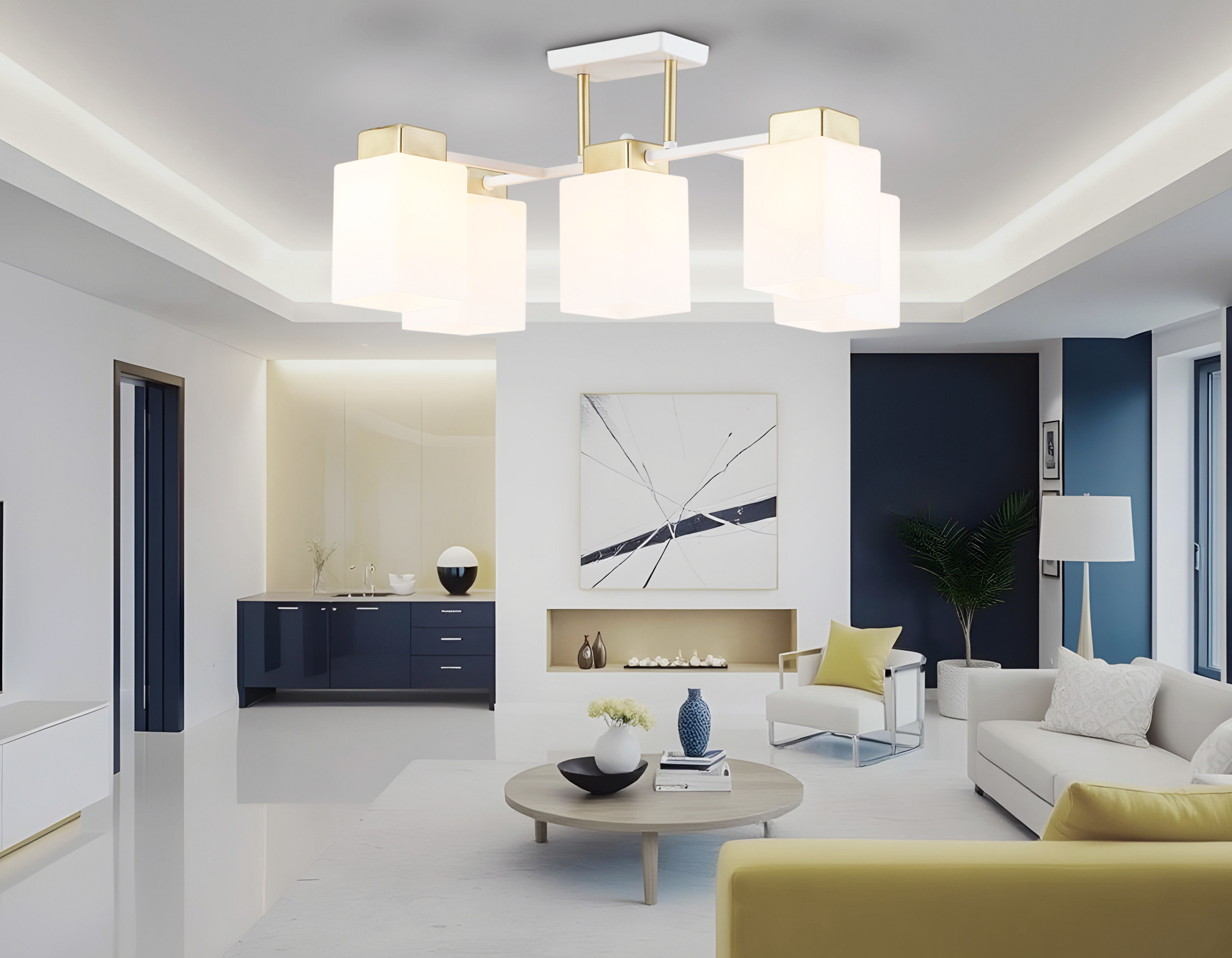 TR303047/5 WH/GD белый/золото E27/5 max 60W 540*480*270