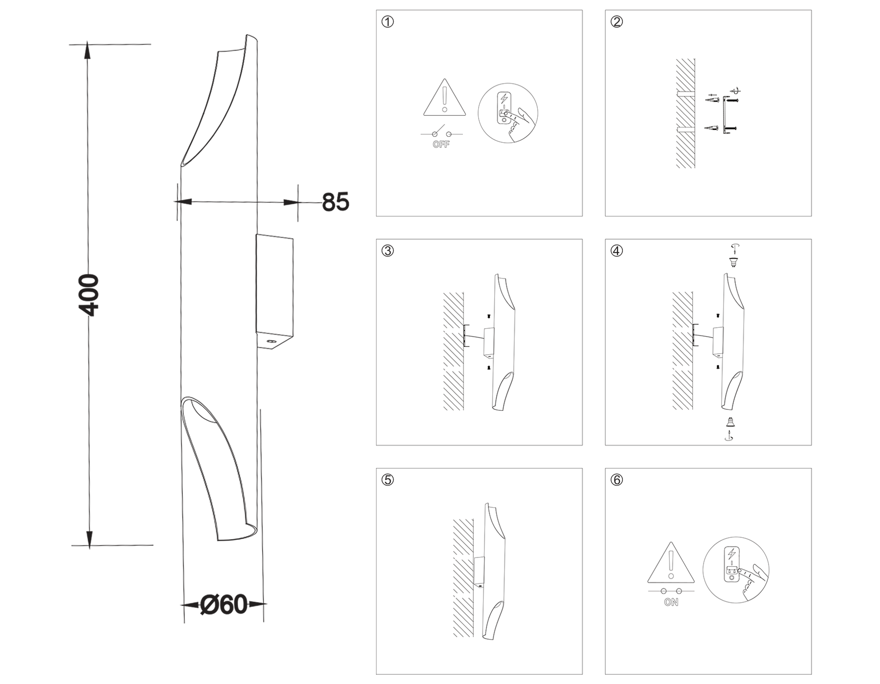 TN5151/2 WH белый E27/2 max 40W 400*60*85