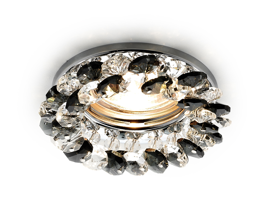 K206 BK/CH хром/черный хрусталь MR16