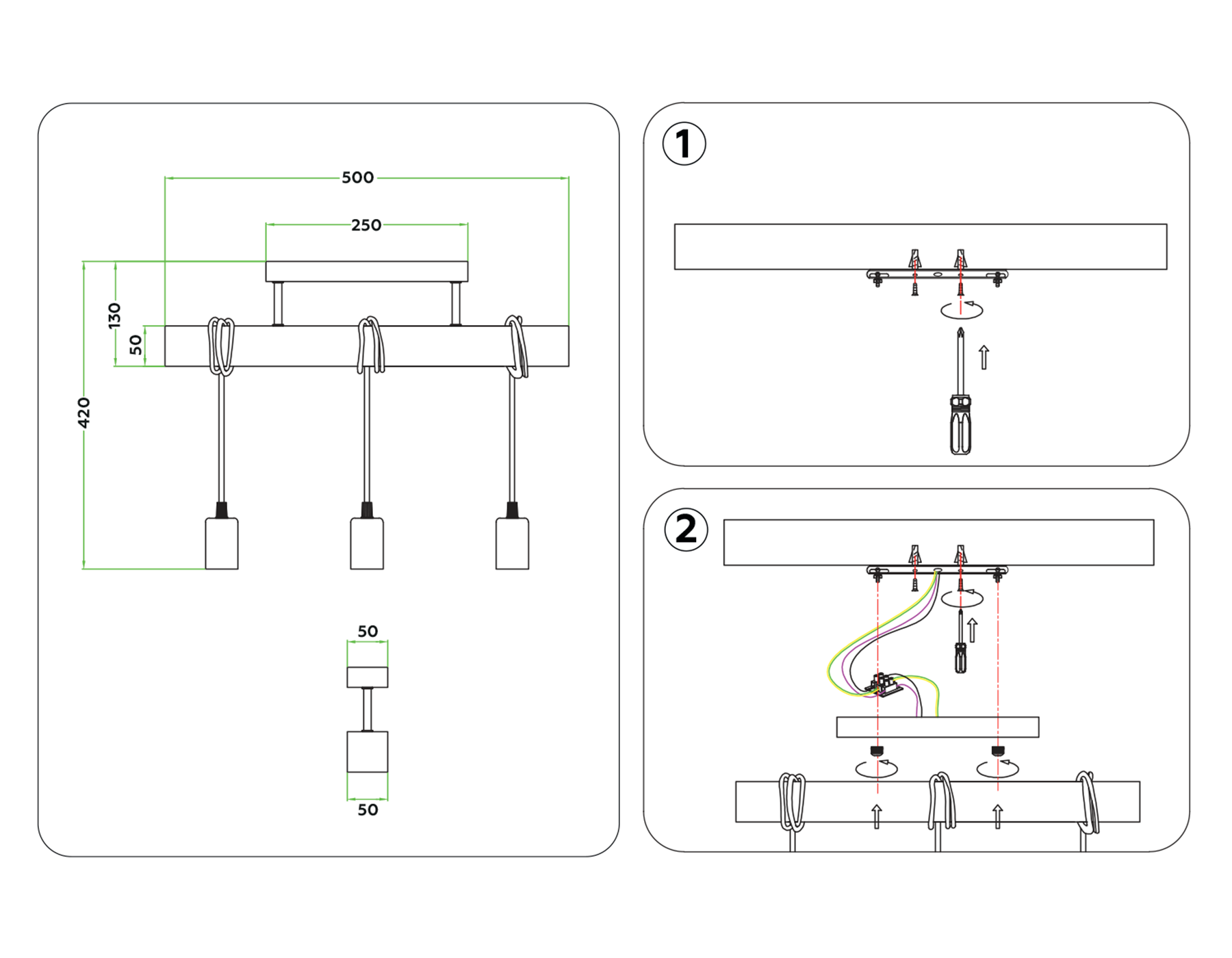 TR8182/3 BK/LW черный/светлое дерево E27*3 max 40W 500*50*420