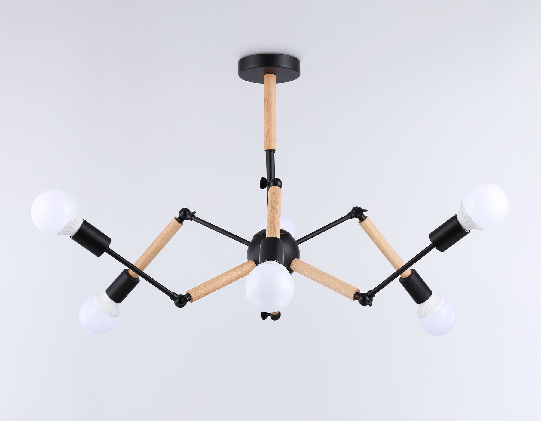 TR80488/6 BK/LW черный/светлое дерево E27/6 max 60W D930*510