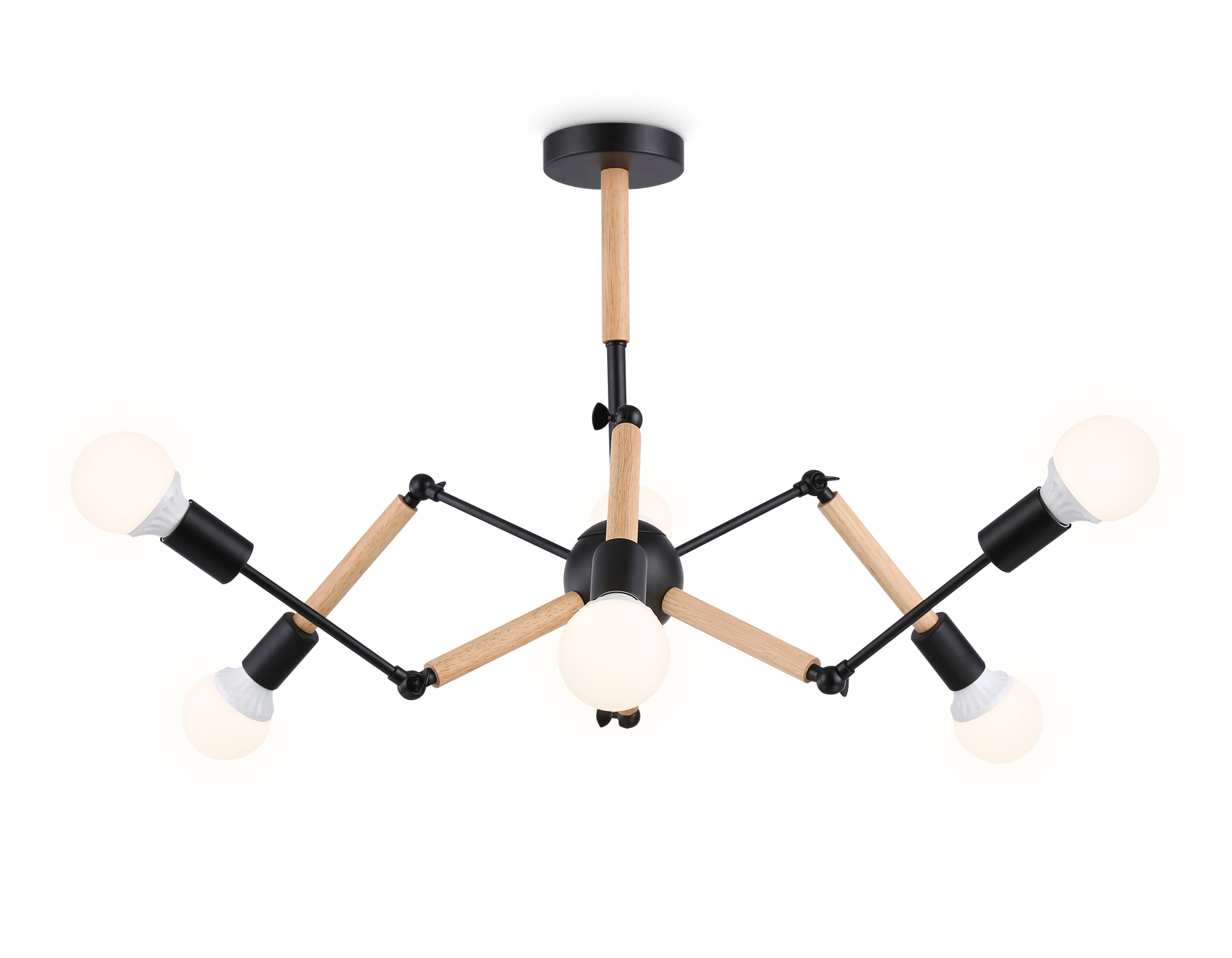 TR80488/6 BK/LW черный/светлое дерево E27/6 max 60W D930*510