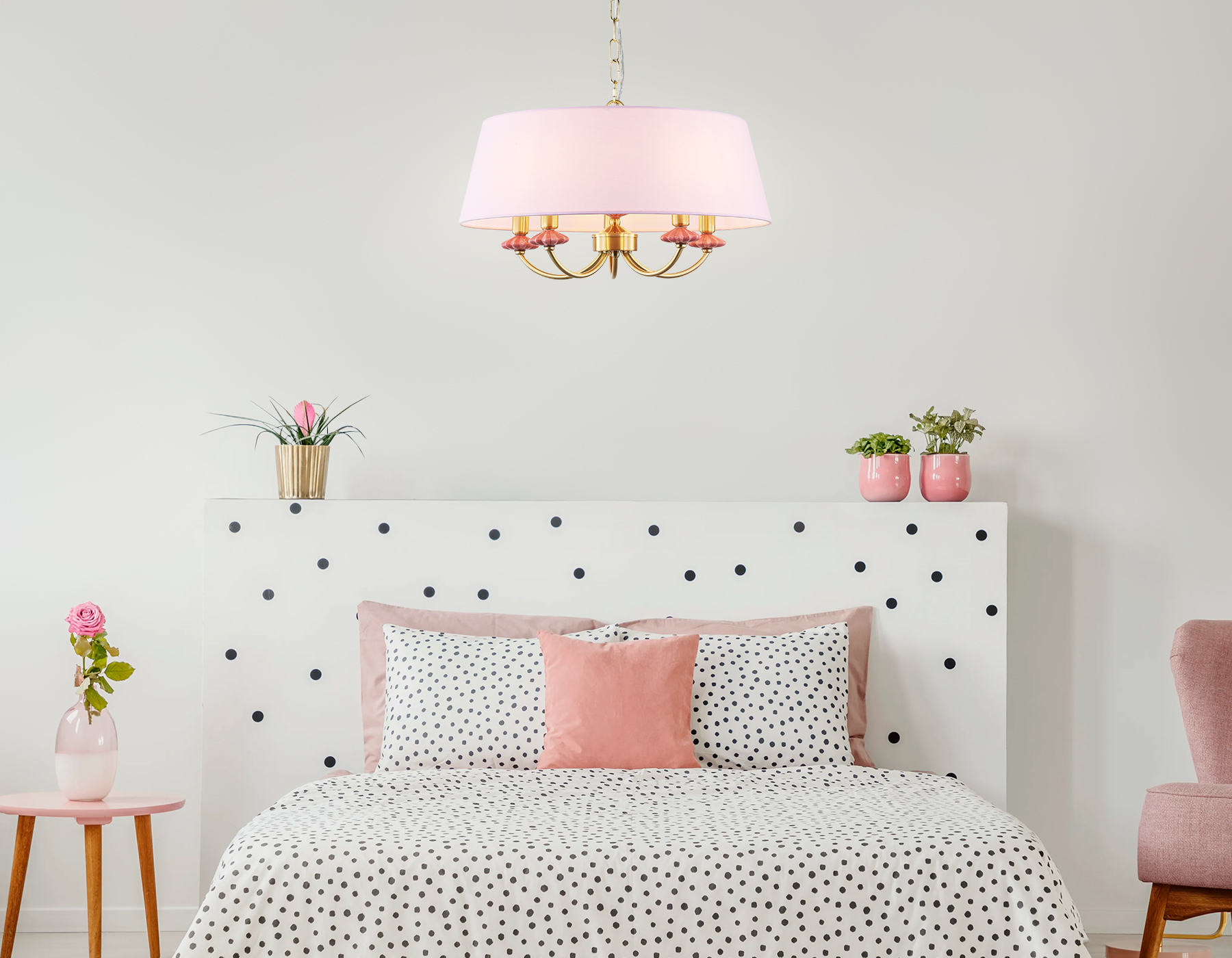 LH75021/5 GD/PI золото/розовый E14/5 max 40W D550*730