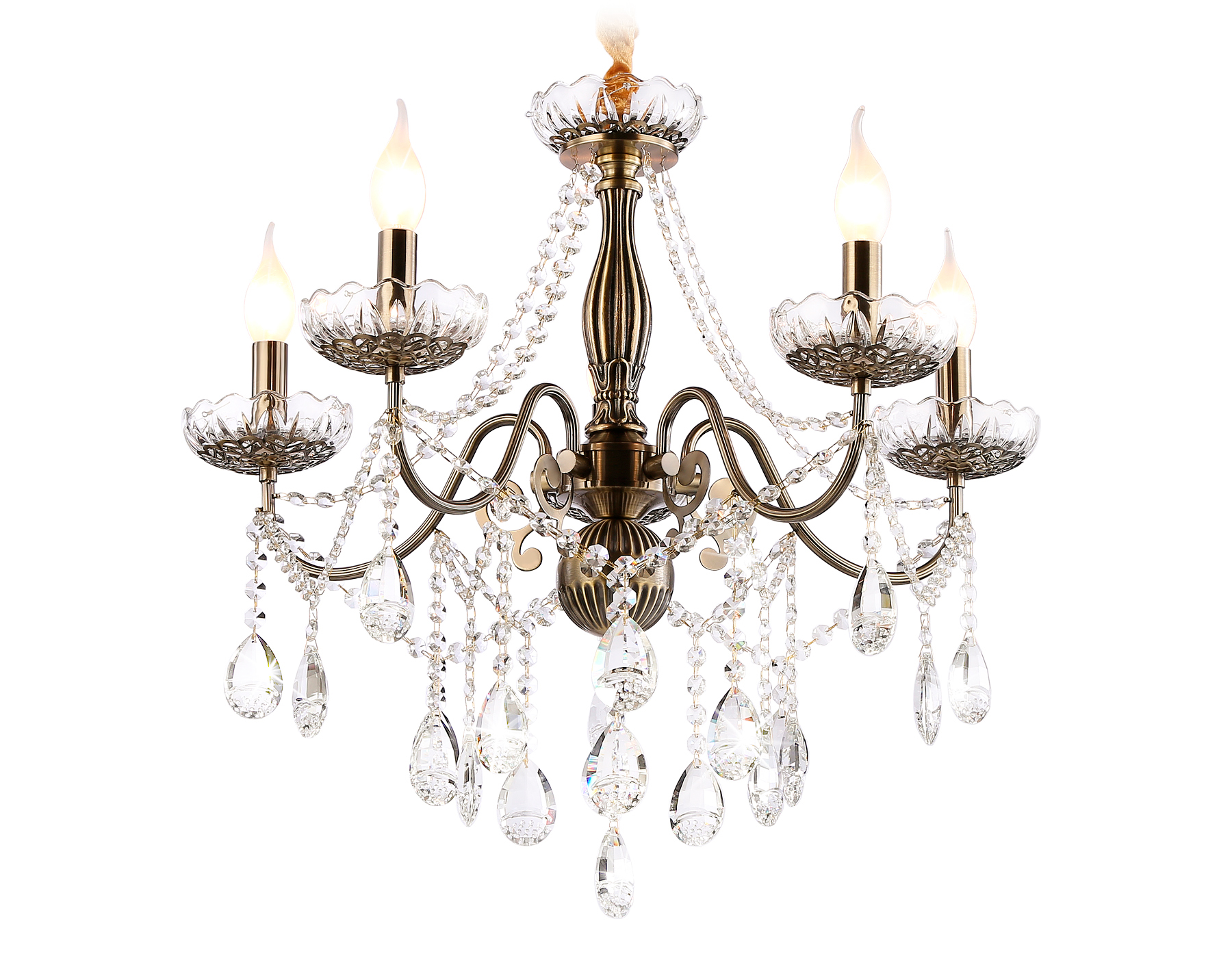 TR4949/5 SB/CL бронза/прозрачный E14/5 max 40W D620*585