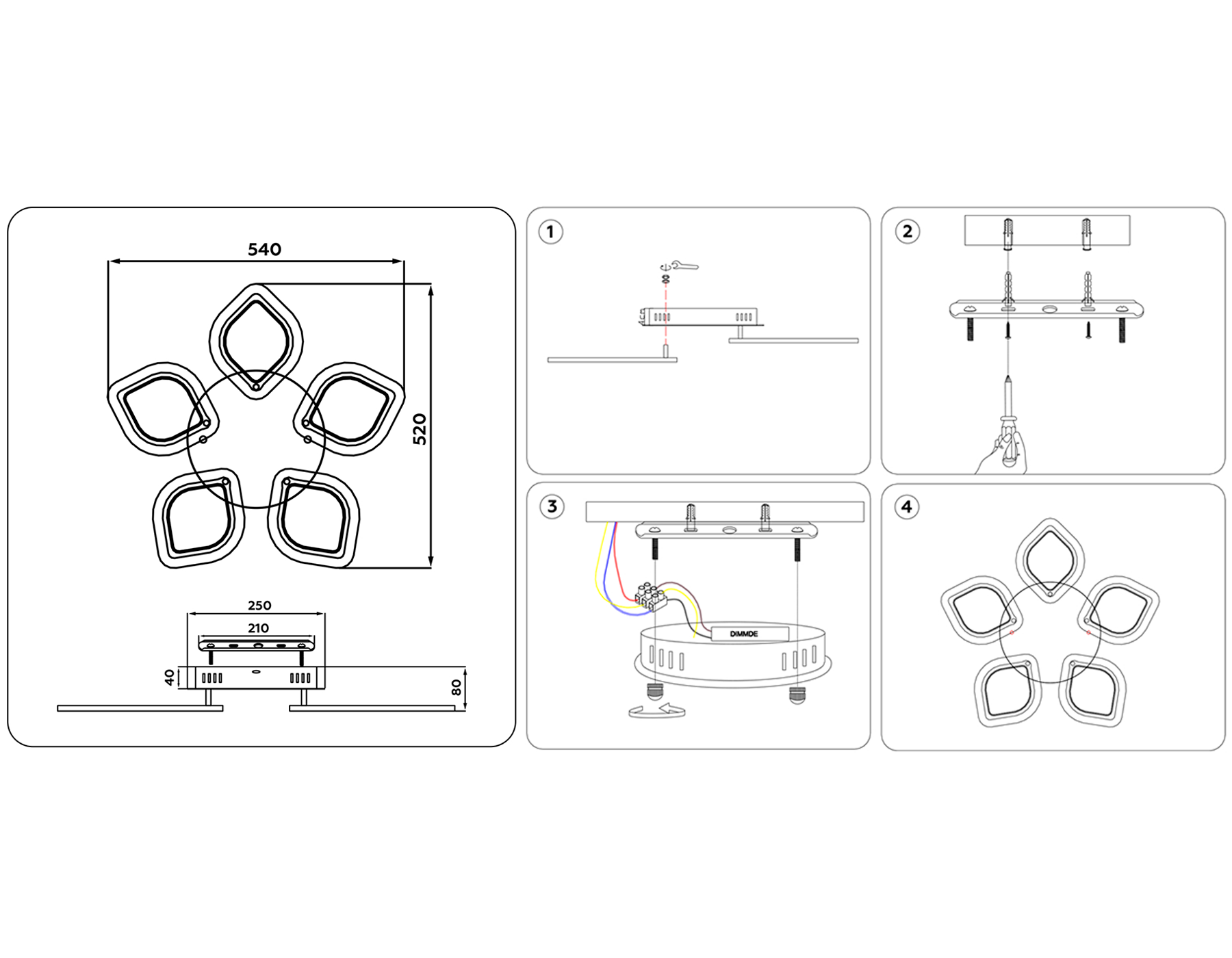 FA443/5 CF кофе 60W 540*520*80 (ПДУ РАДИО 2.4G)