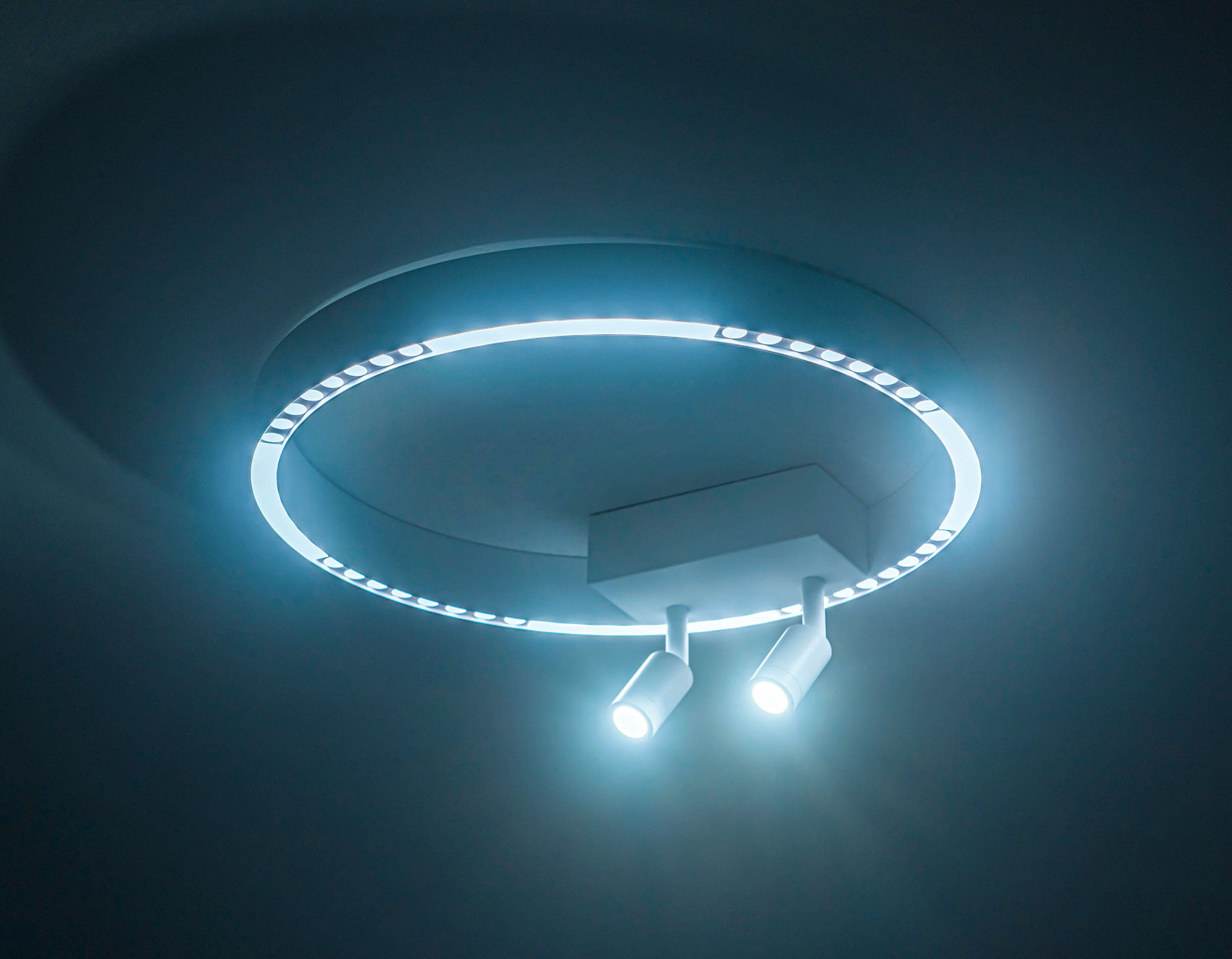 FL5805/1+2 WH белый 25W 3000K/4200K/6400K D400*95 (без ПДУ)