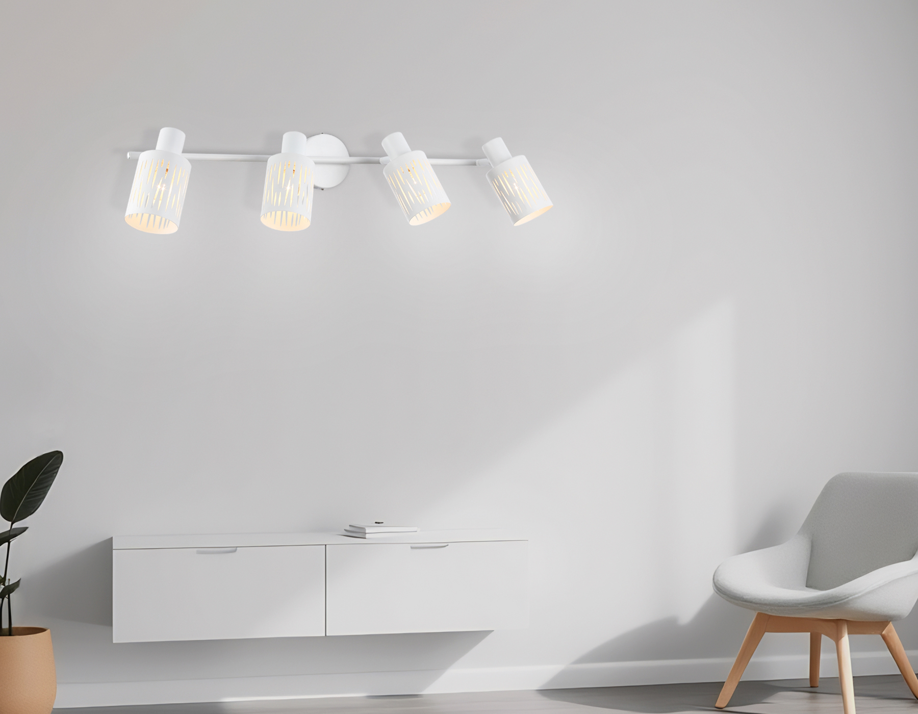 TR8666/4 WH белый E14/4 max 60W 760*100*190