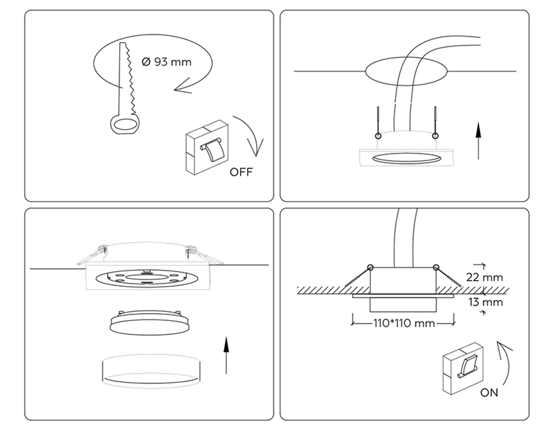 TN5231 BK черный GX53 110*110*35