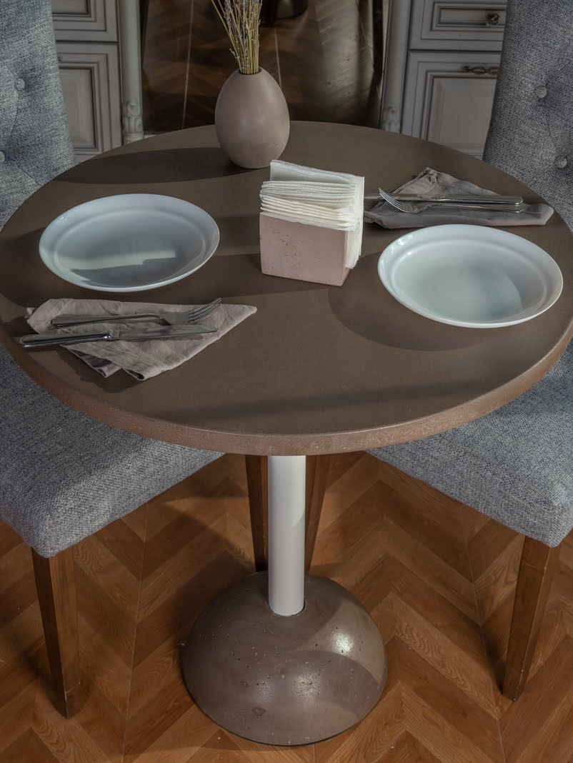 Обеденный стол Bowl 750-500 BRN+WT 000059802