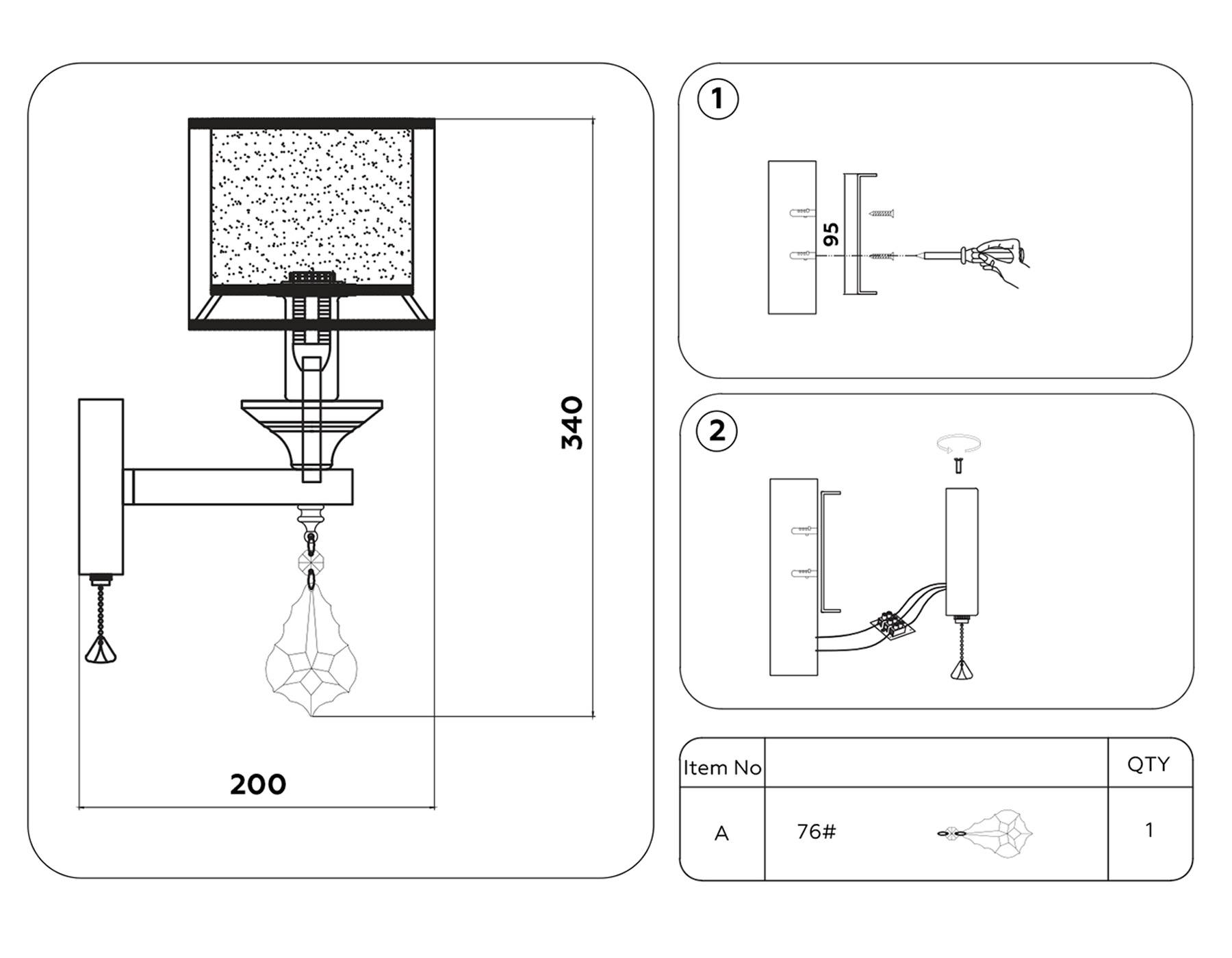 TR4543 GD/WH золото/белый E14 max 40W 340*150*200