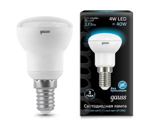 Лампа Gauss LED Reflector R39 E14 4W 4100K 1/10/100