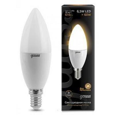 Лампа Gauss LED Candle E14 6.5W 2700К 1/10/100